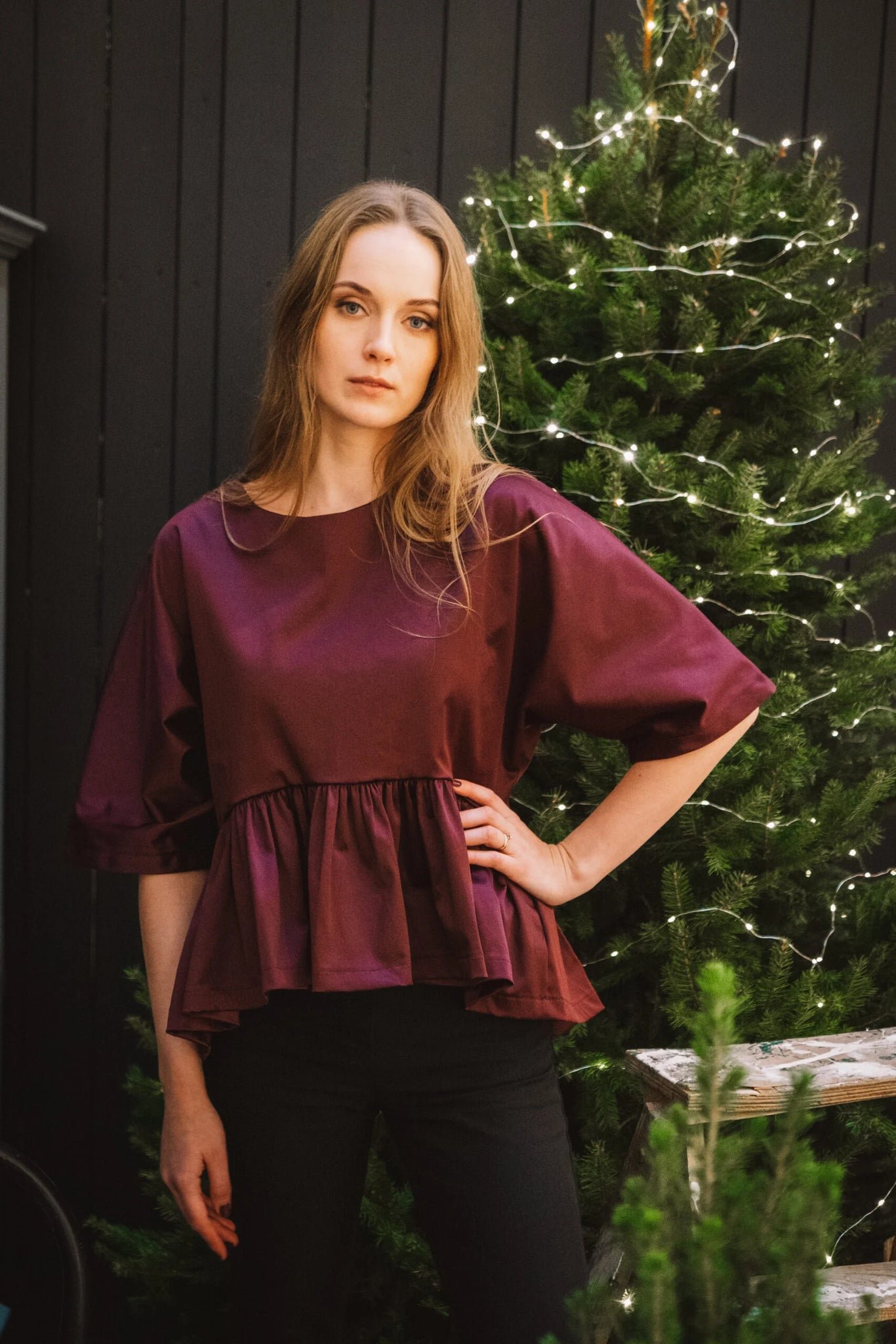 Liisa T-shirt Burgundy