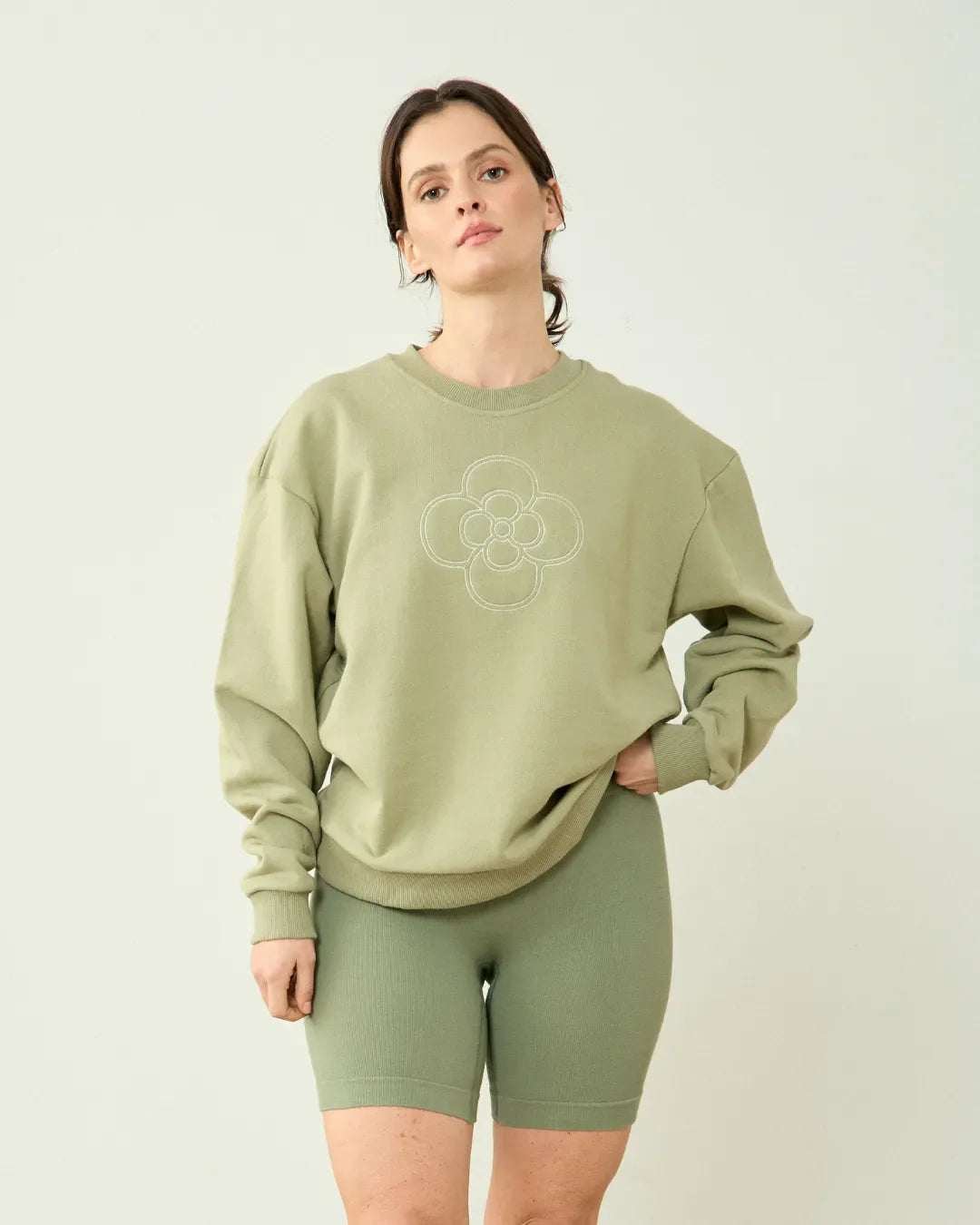 Flower Sweatshirt Green