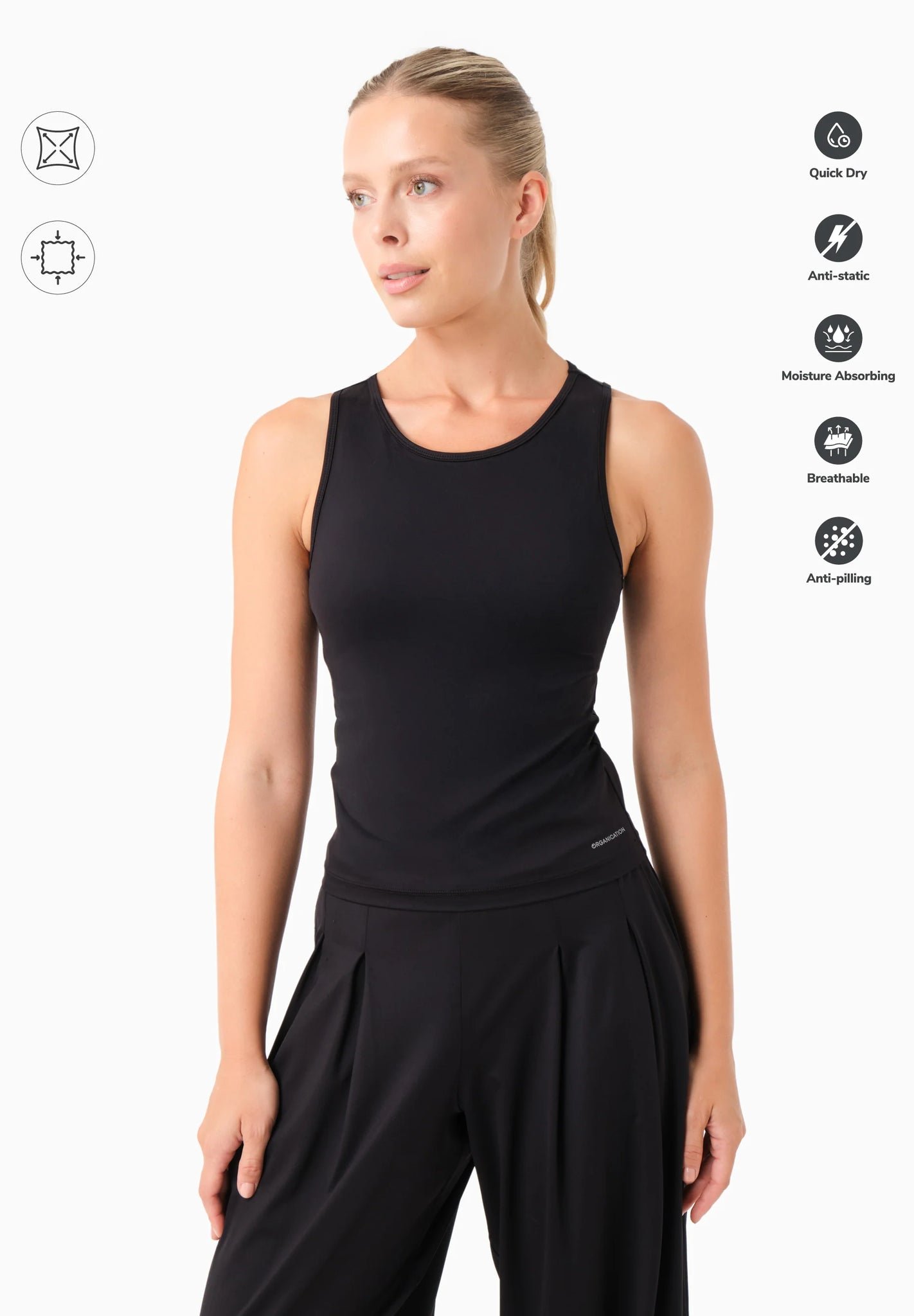 Annya Sporty Tank Top Black