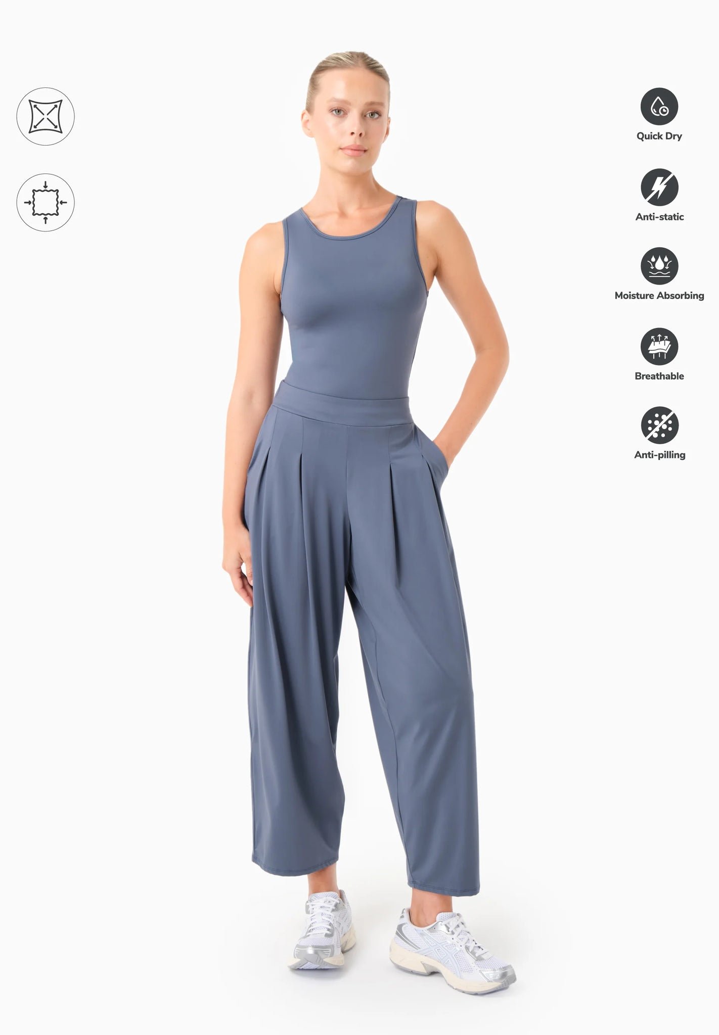 Peeny Wide-cut Trousers Soft Indigo