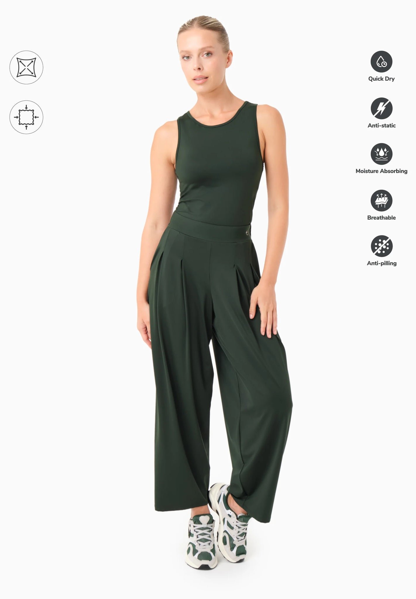 Peeny Wide-cut Trousers Amazonas Green