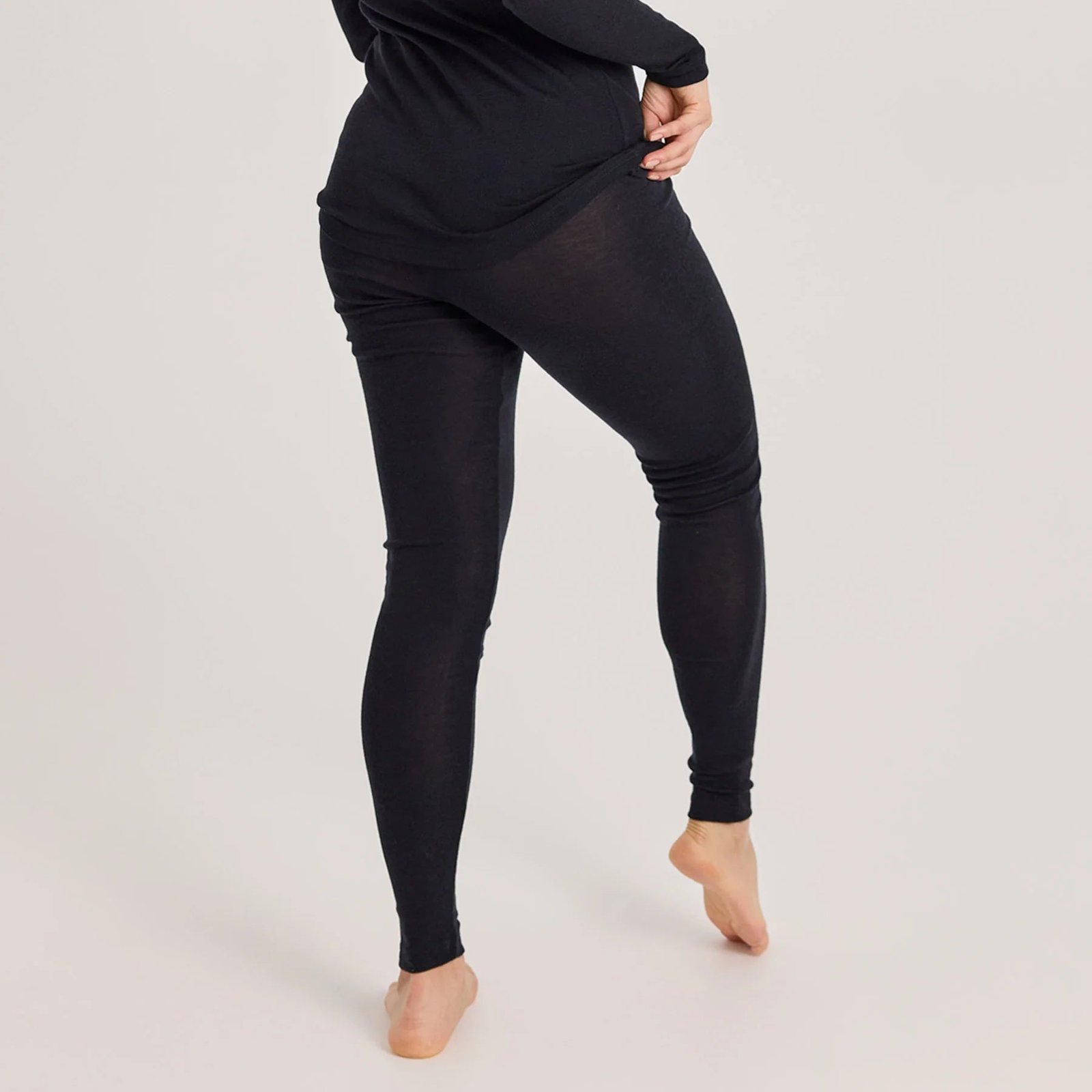 Classic Women's Merino Silk Long Johns Black