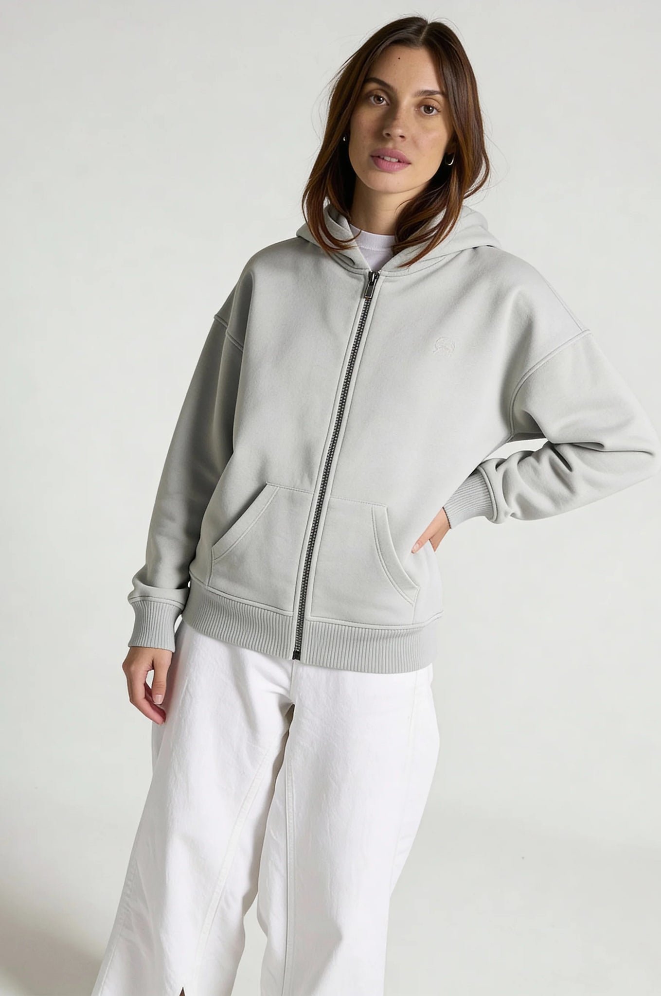 Essential Women's Zip Hoodie Coastal Fog