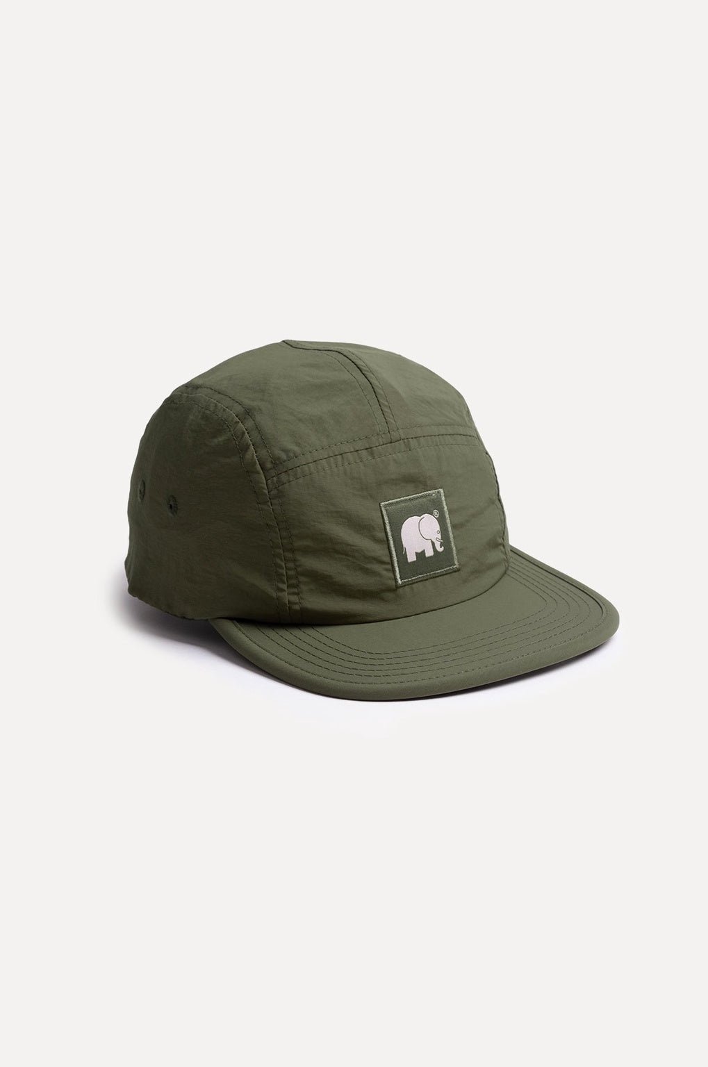 Water Repellent Nylon Five Panel Cap Dark Olive