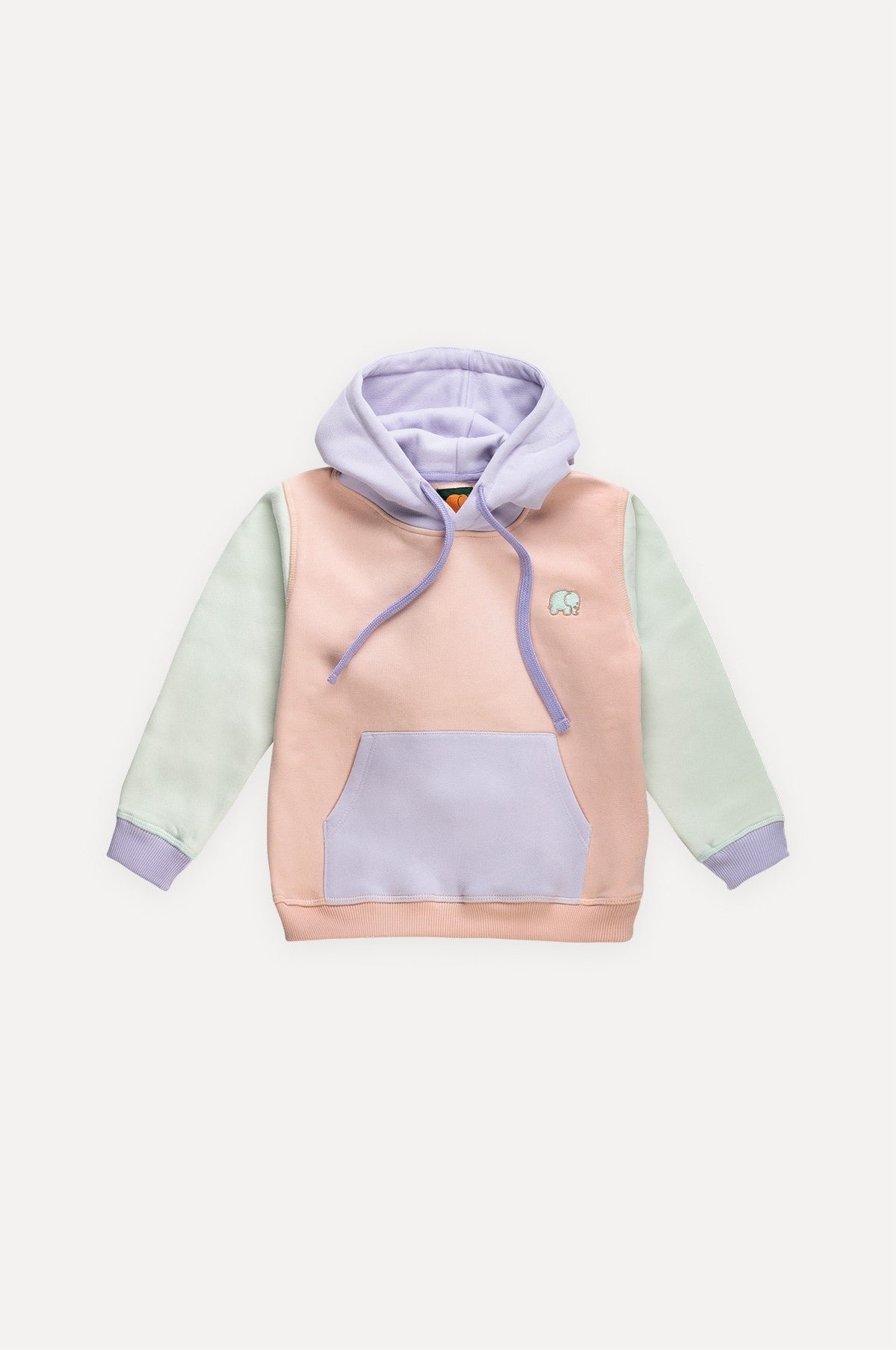 Kids' Color Block Hoodie Pale Pink