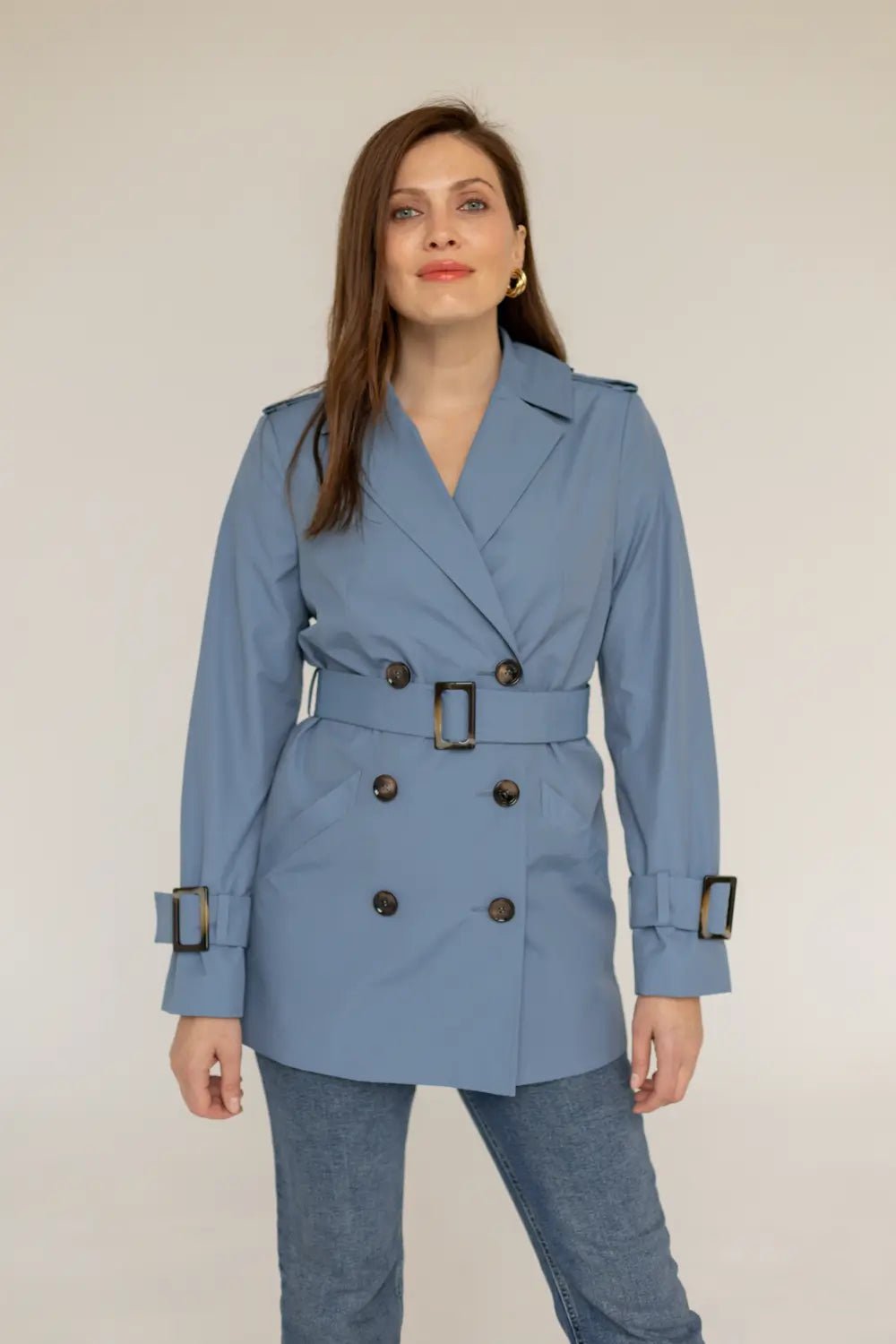 Lyhyt Trenssitakki Sininen