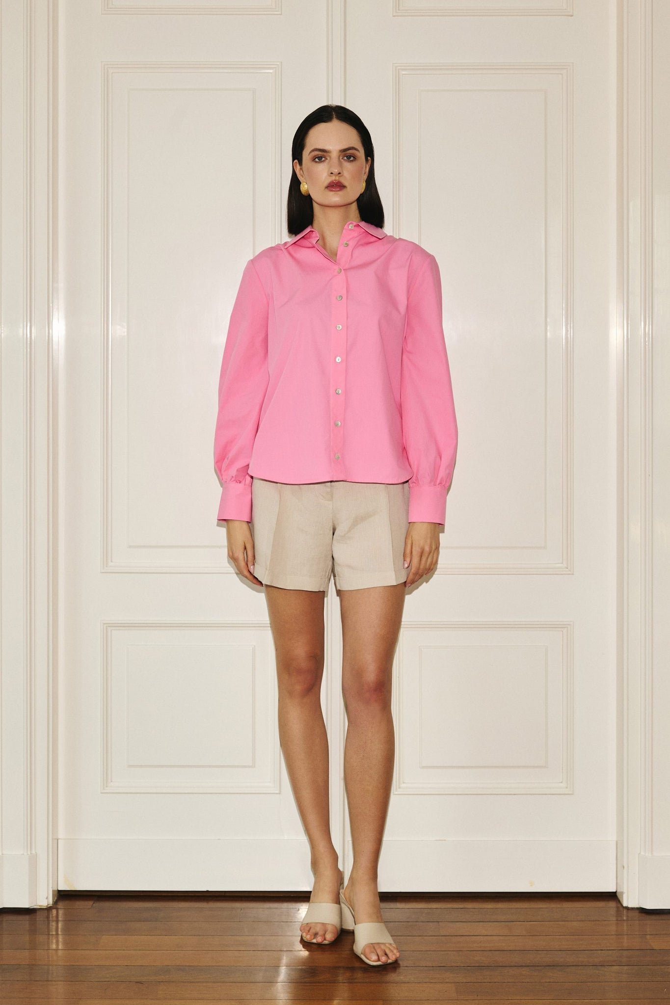 Noel Button-Up Shirt Pink