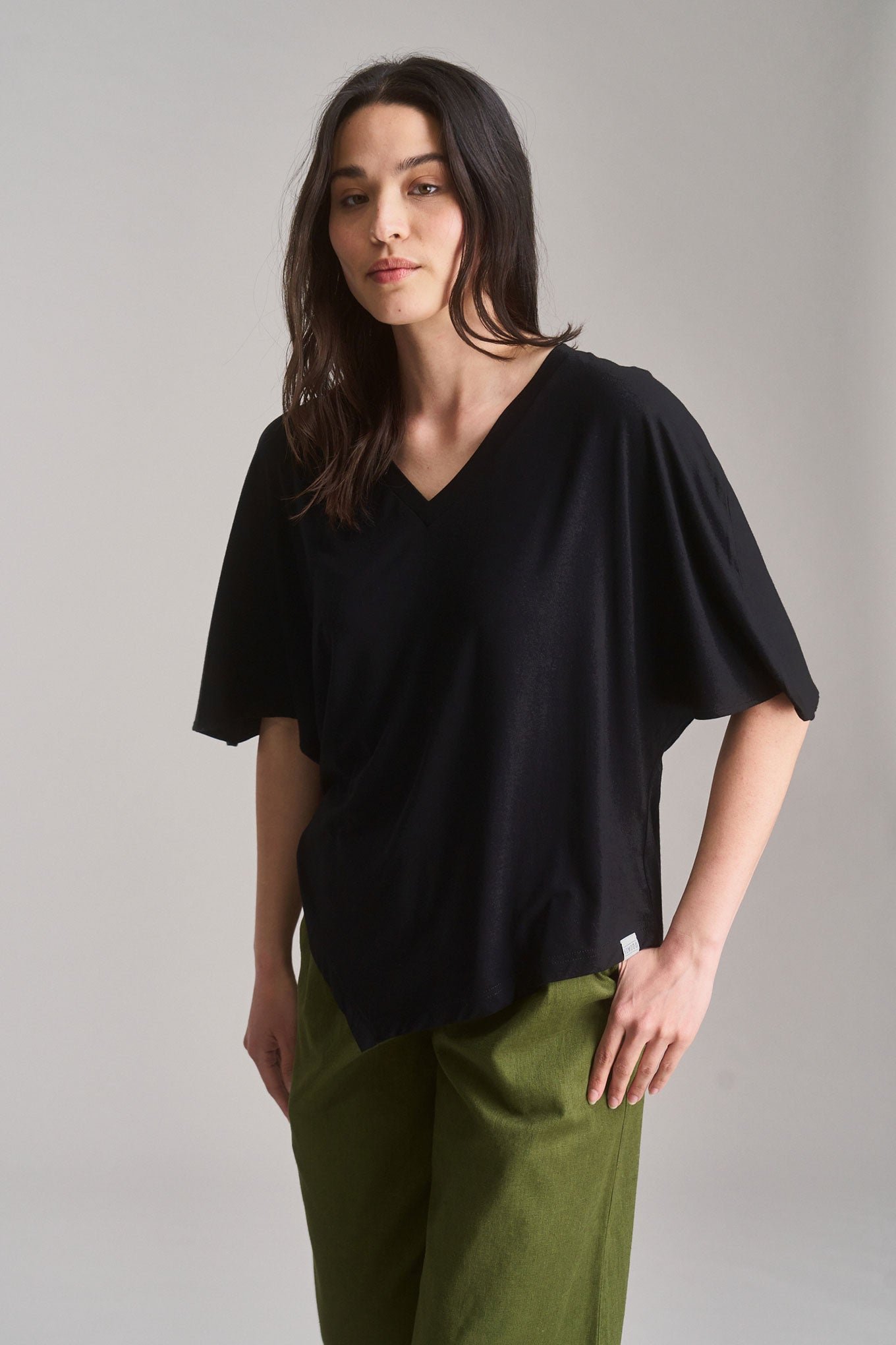 Aria Modal Jersey Top Black