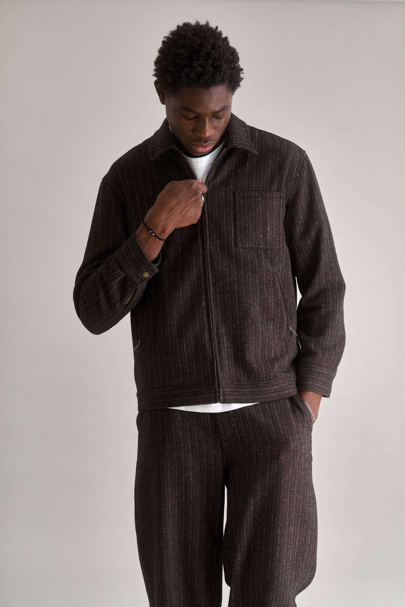 GABE Recycled Poly Wool Blend Jacket - Walnut