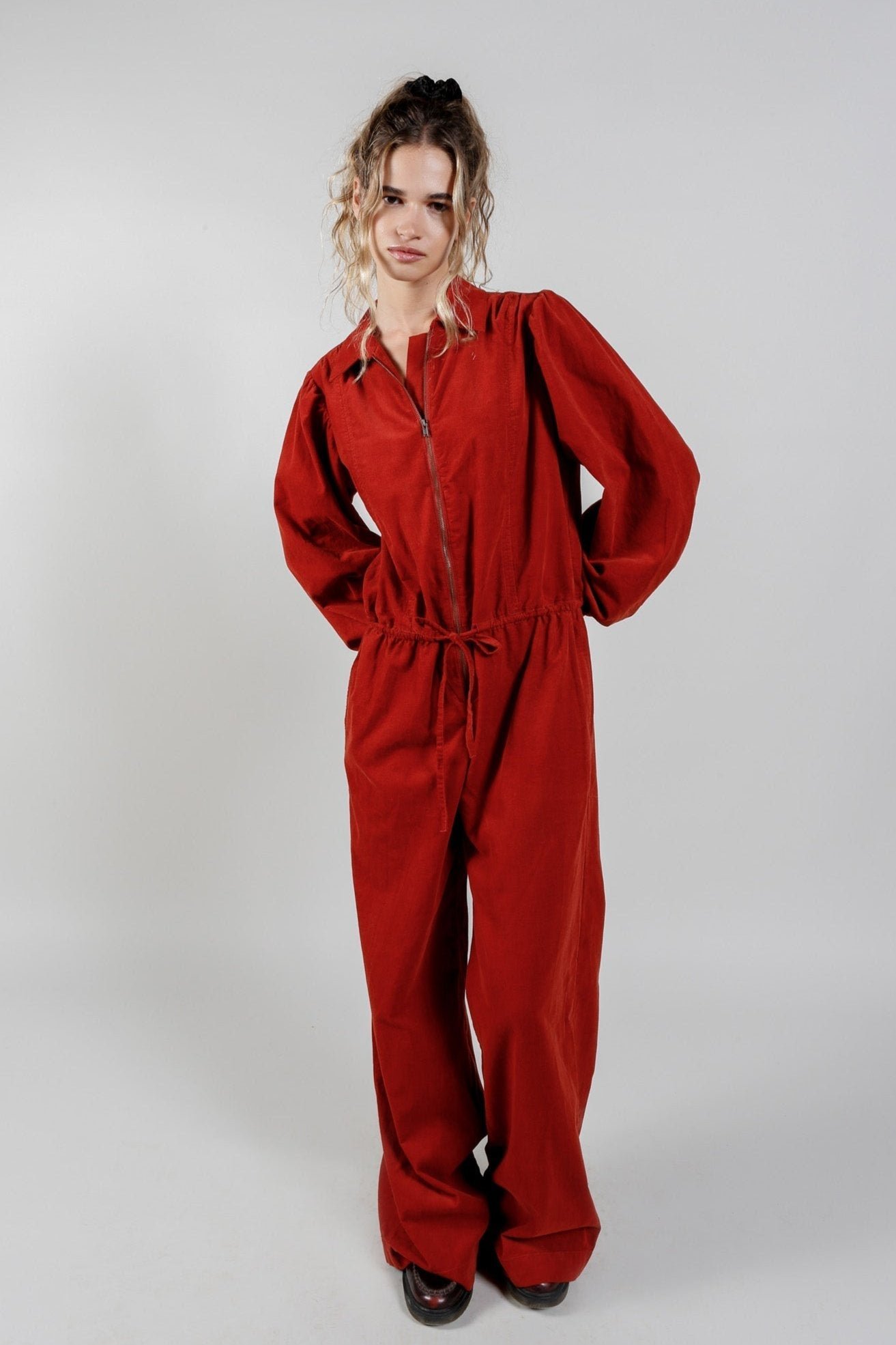 Amrita Organic Cotton Corduroy Jumpsuit Terracotta