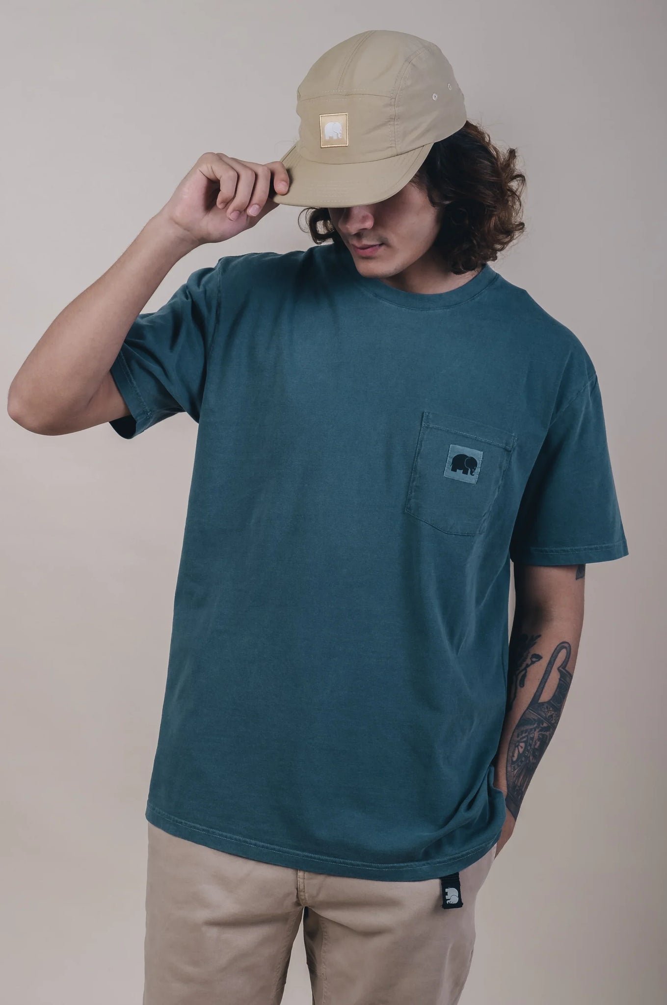 Garza Pigment Dyed T-Shirt Elm Green