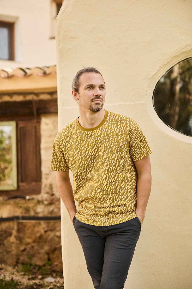 Men's Fer T-Shirt Ethnic Mustard