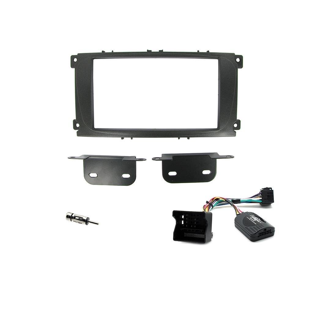 Ford Focus/Mondeo 2007- 2-DIN soittimen asennussarja (musta)