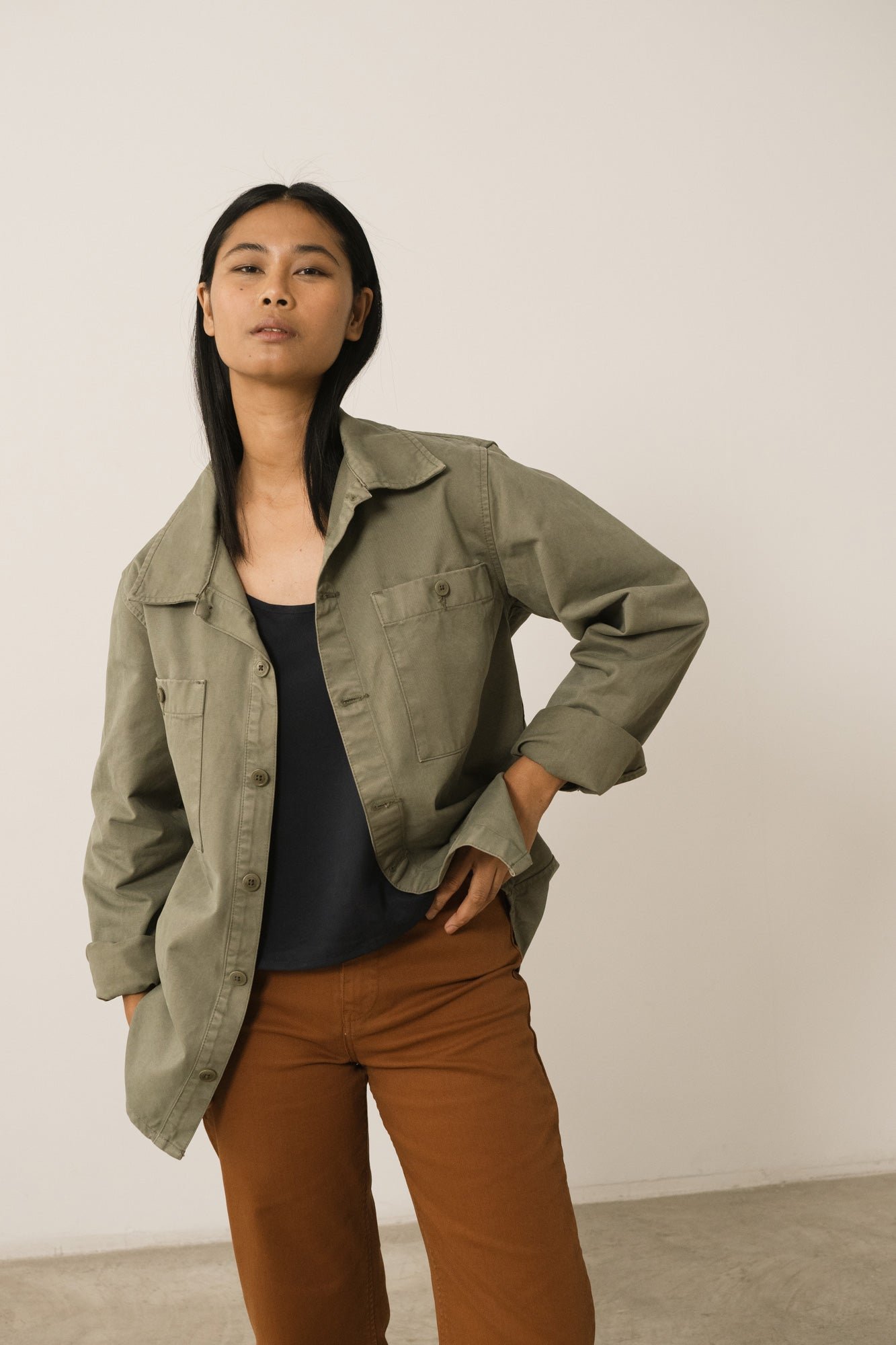 Helmut Unisex Organic Cotton Worker Overshirt Green