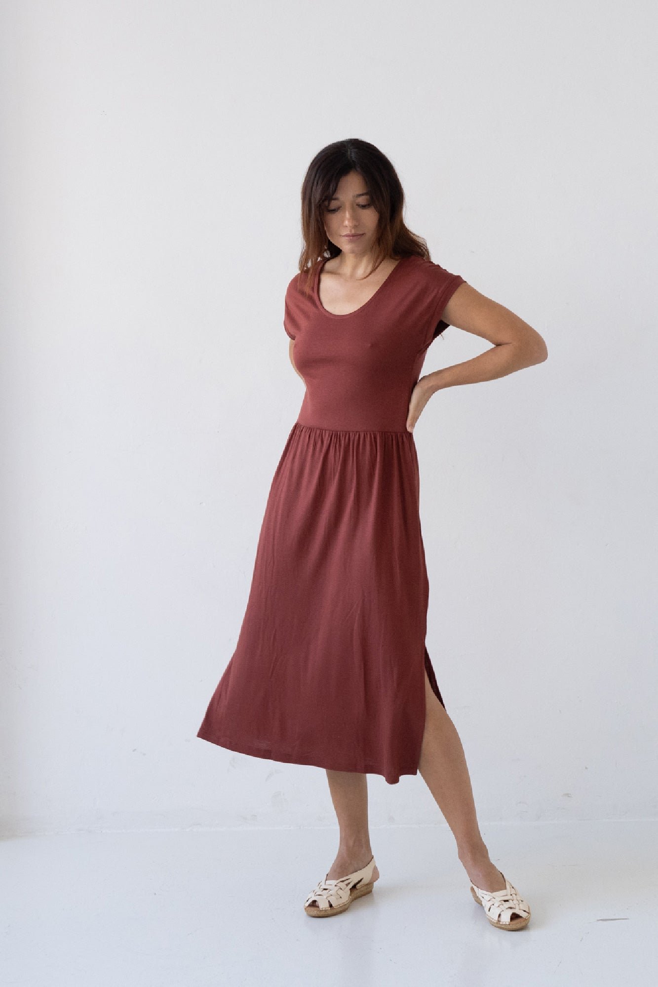 Hanna Tencel Long Dress Red