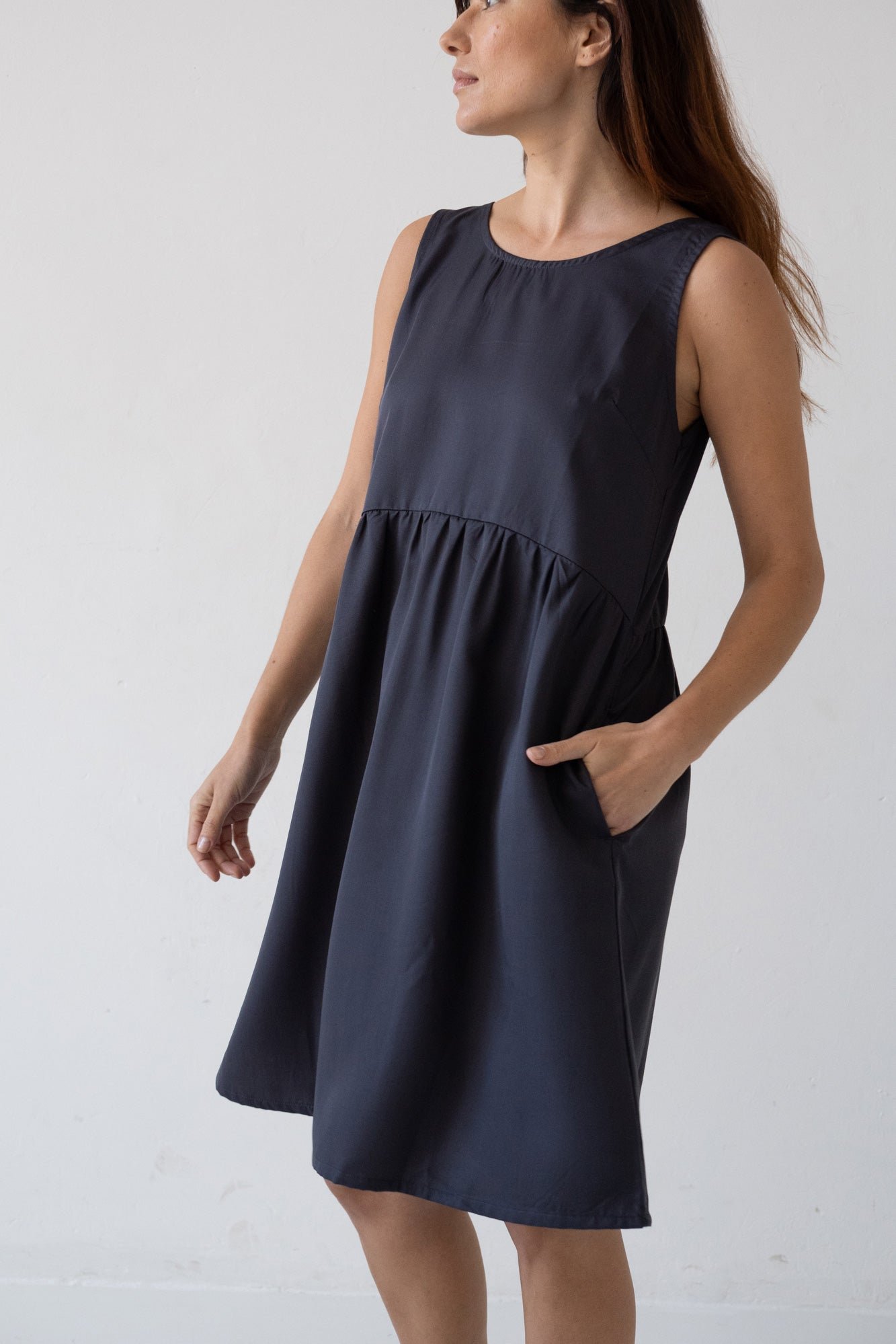 Hazel Tencel Strap Dress Black