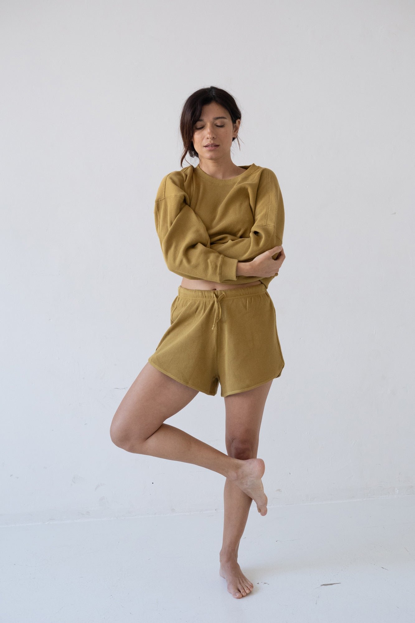 Haiku Waffle Shorts Mustard