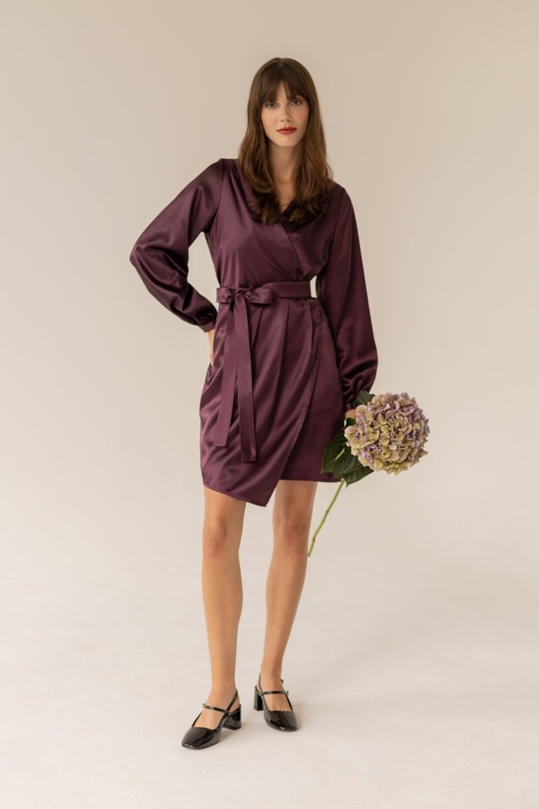 Laurel Dress Aubergine Purple