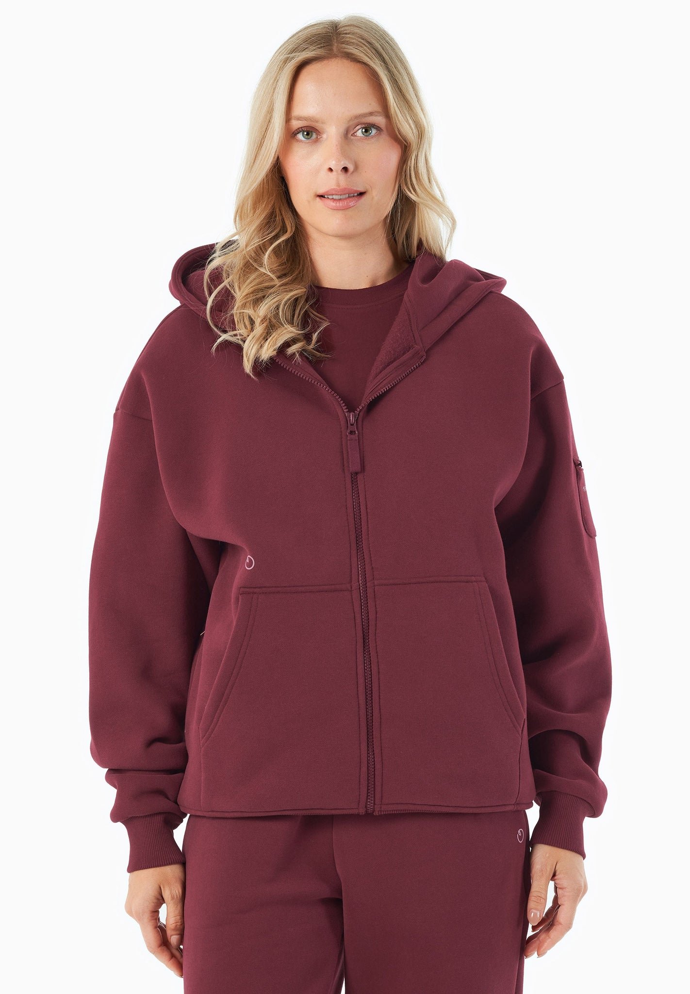 JENNA Unisex Full Zip-Hoodie Bordeaux