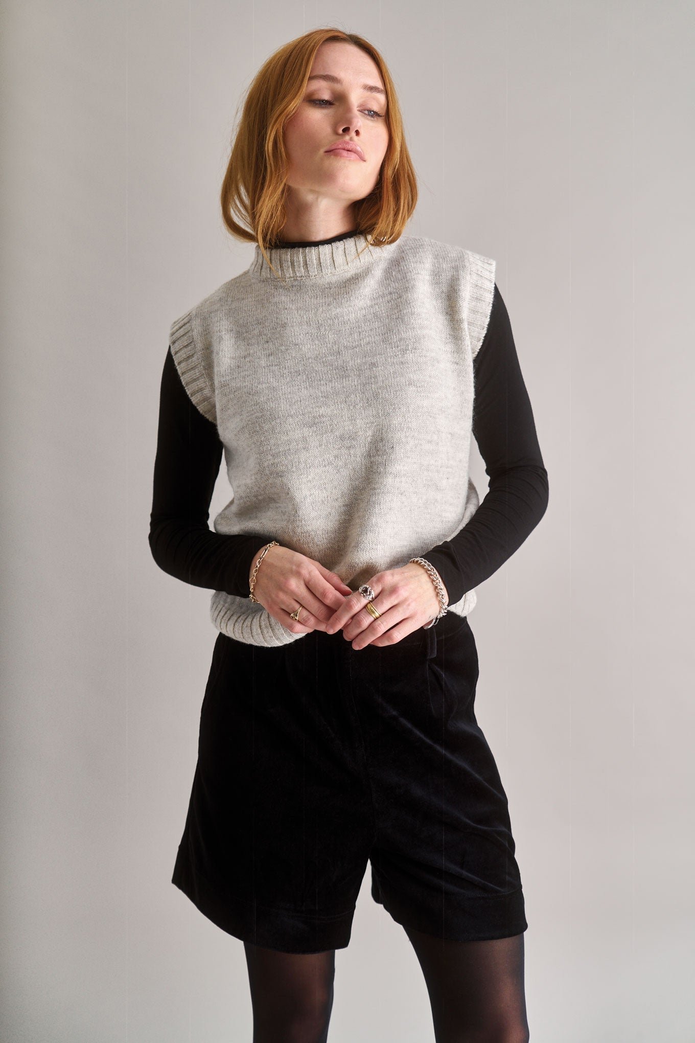 India Lamb Wool Vest Natural