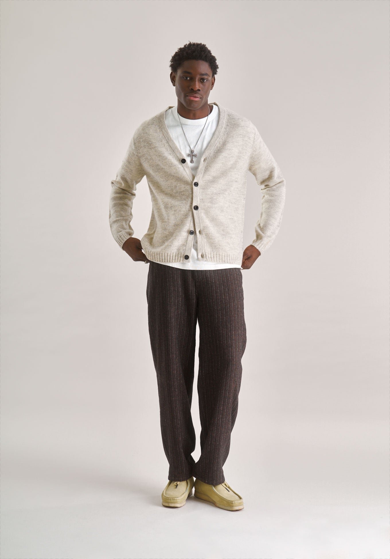 BASTA Lambs Wool Cardigan - Natural