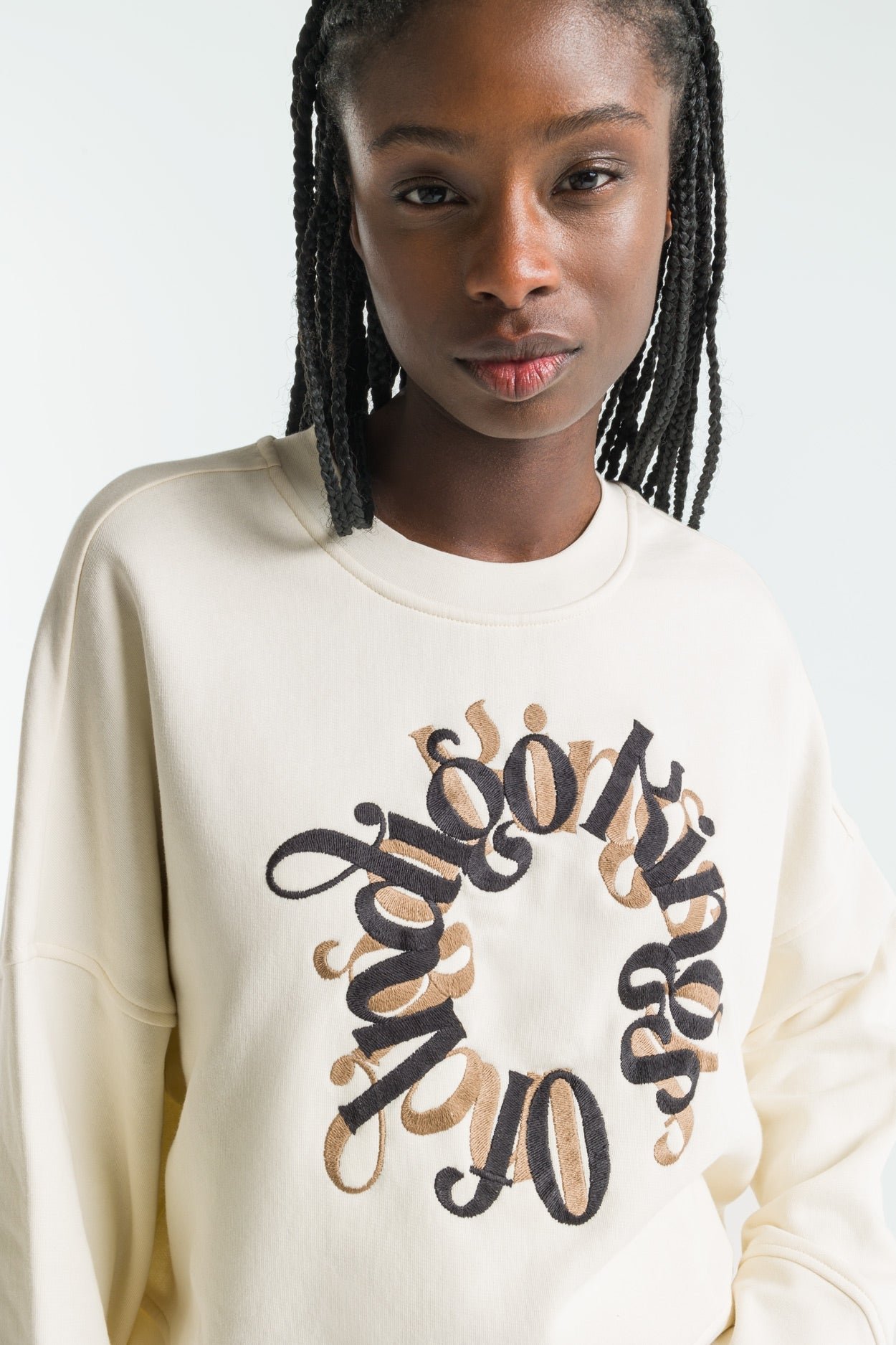 Mira Sweater Non Dyed Circle White