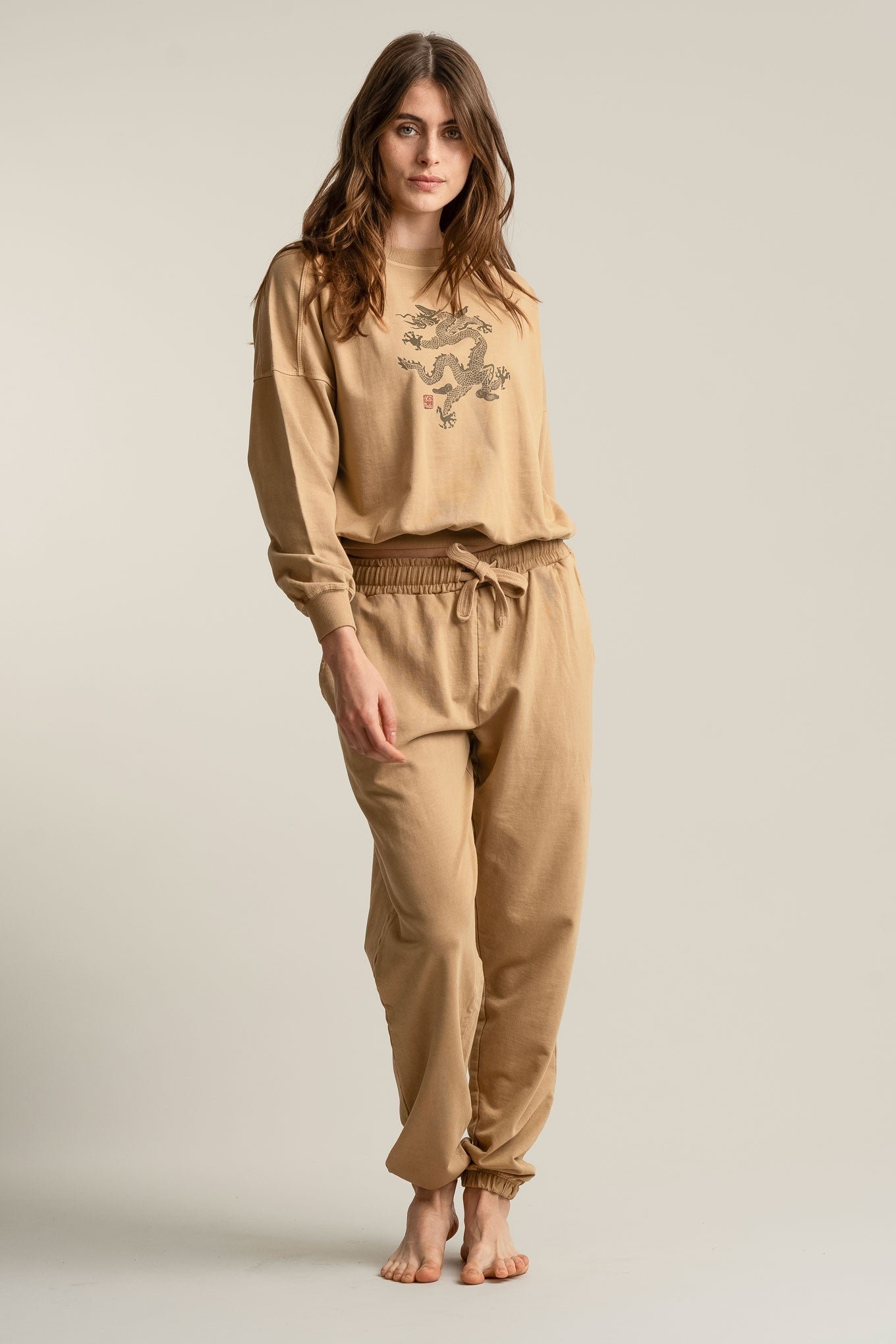 Evie Organic Cotton Sweatpants Beige