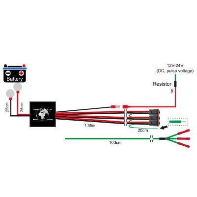 Kytkentäsarja kolmen parkki lisävalon asennukseen, DT3-liittimet