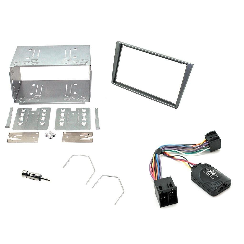 Opel -2004 2-DIN soittimen asennussarja (hopea)