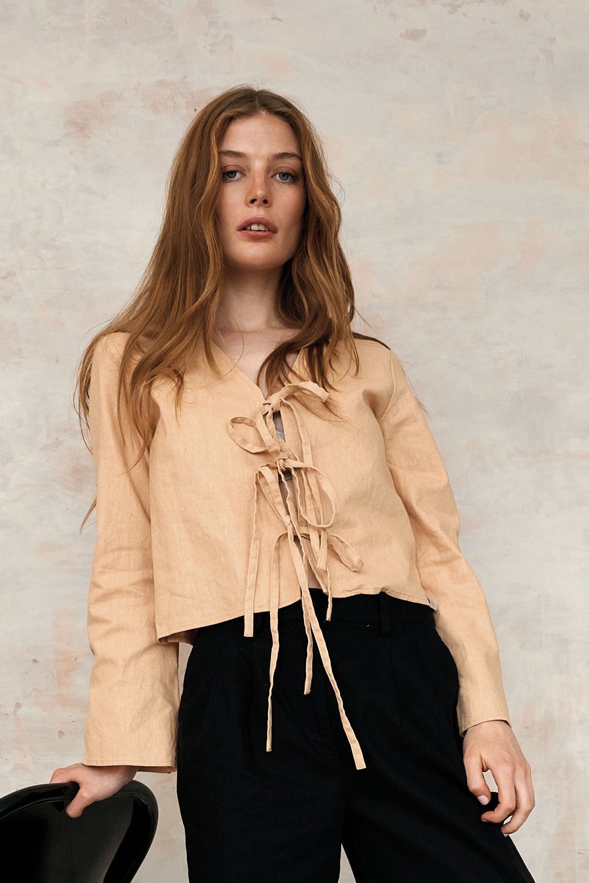 Savannah Linen/Cotton Tie Top Sand
