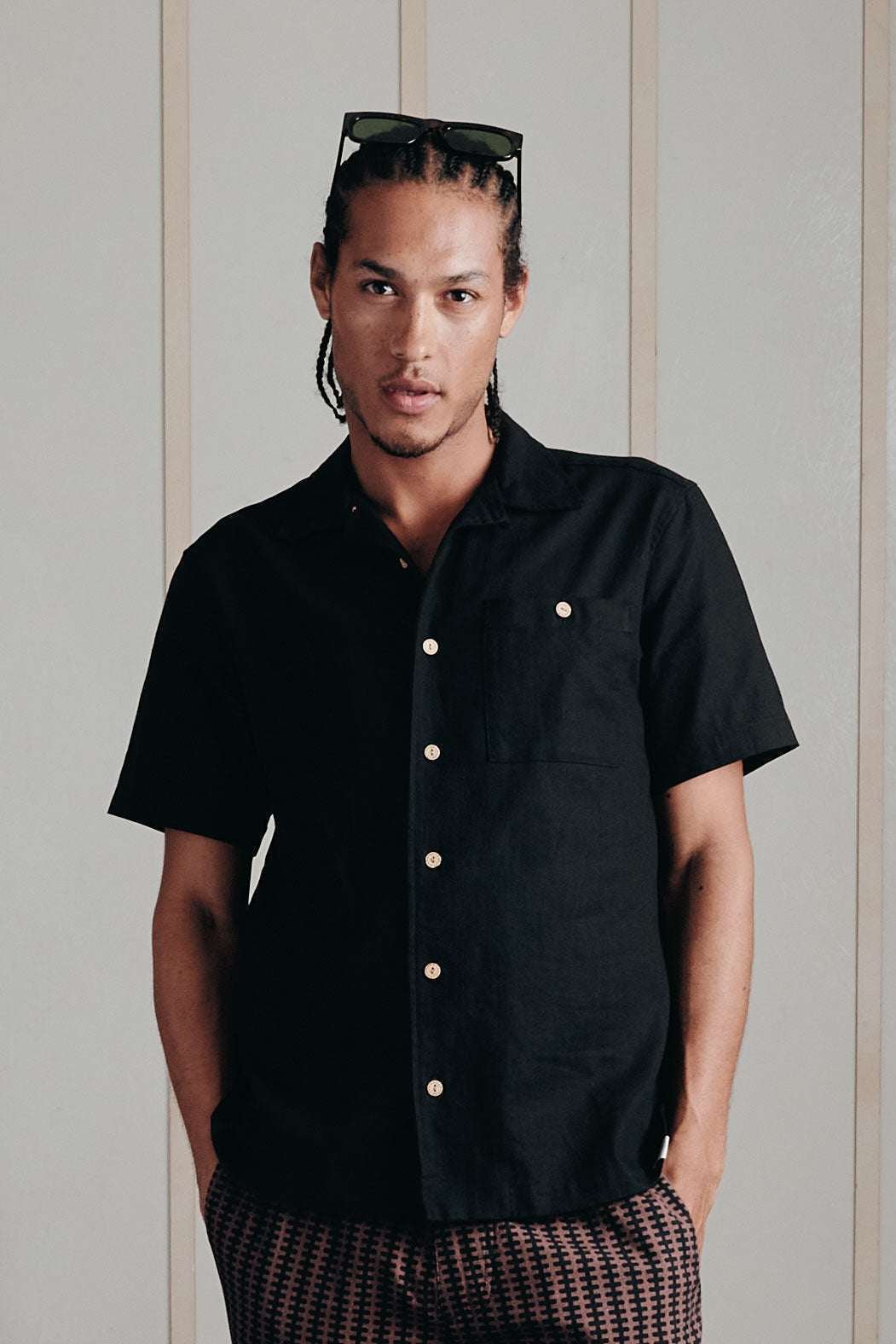 Spindrift Linen/Cotton Shirt Black