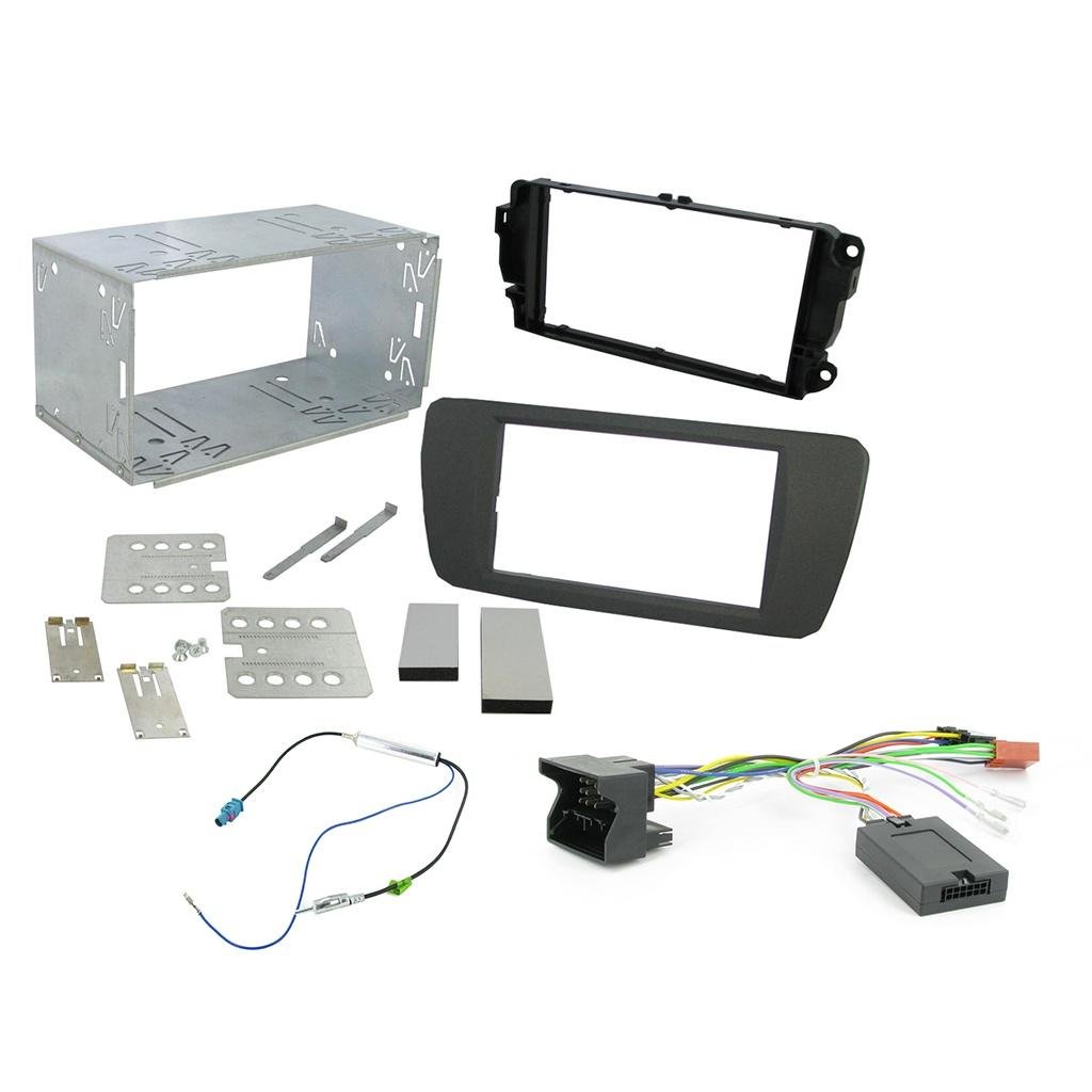 Seat Ibiza 2008-  2-DIN soittimen asennussarja (musta)