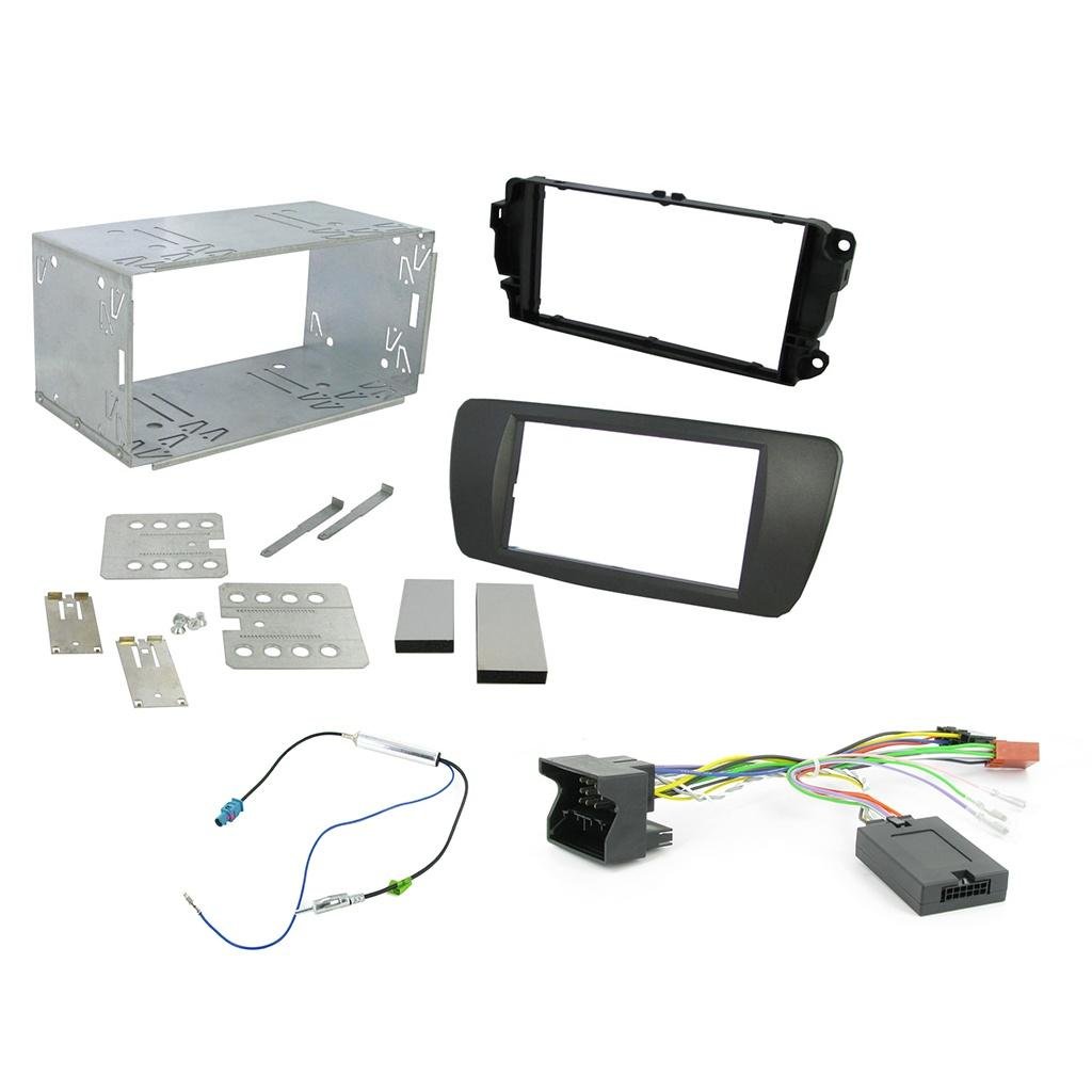 Seat Ibiza 2008-  2-DIN soittimen asennussarja (musta 2)