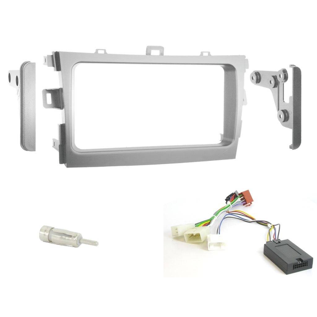 Toyota Corolla 2009-  2-DIN soittimen asennussarja (hopea)