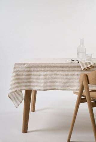 Atelier stripe pellavaliina beige
