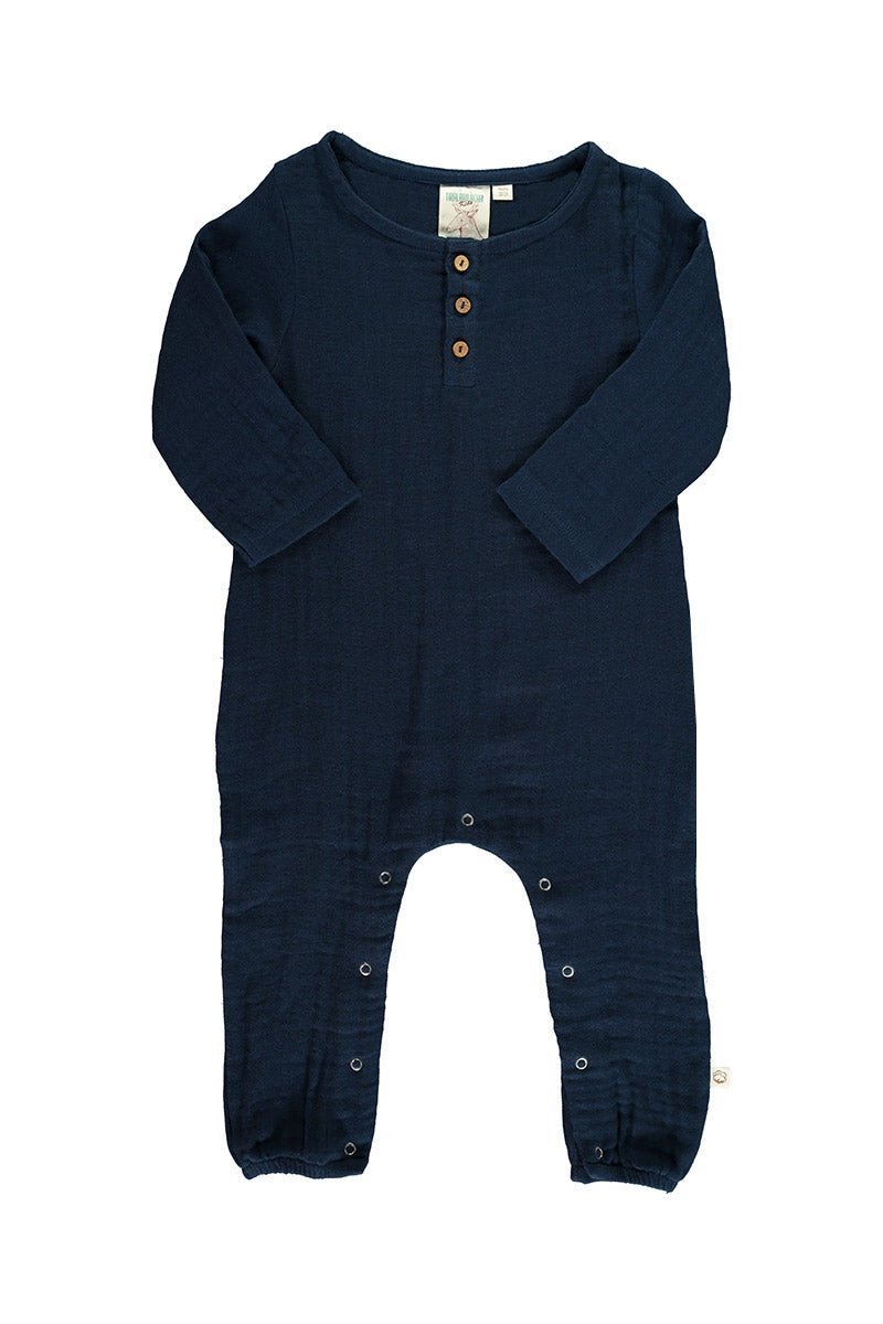 Baby's Muslin Jumpsuit Navy Blue