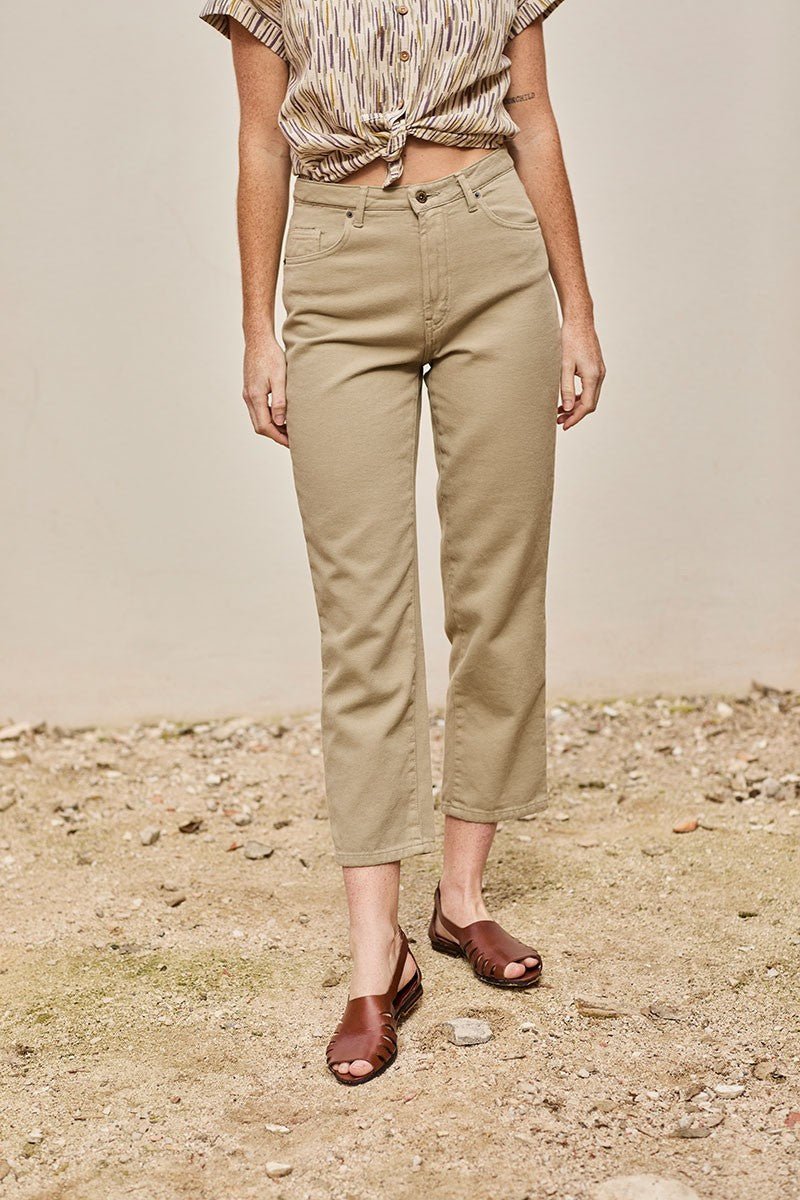 Finna Straight Trousers Dry Green