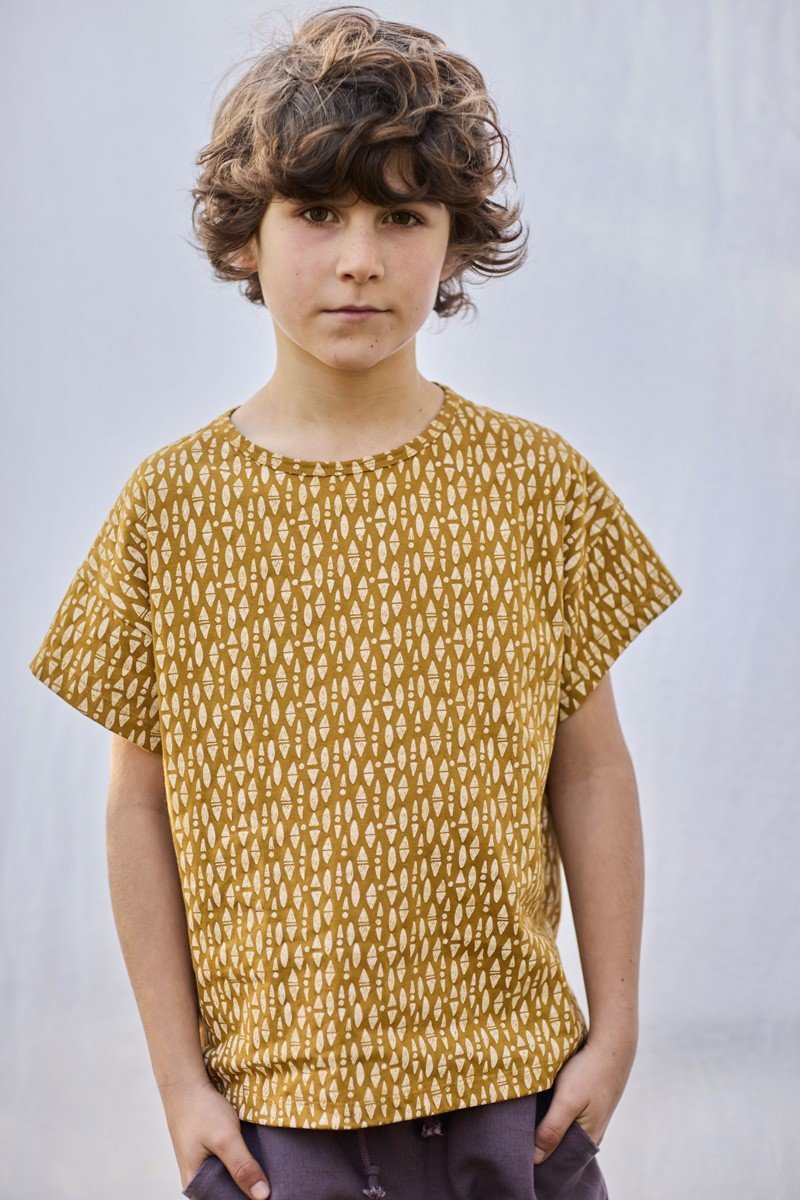 Kids' Unisex Organic Cotton T-Shirt Ethnic Mustard