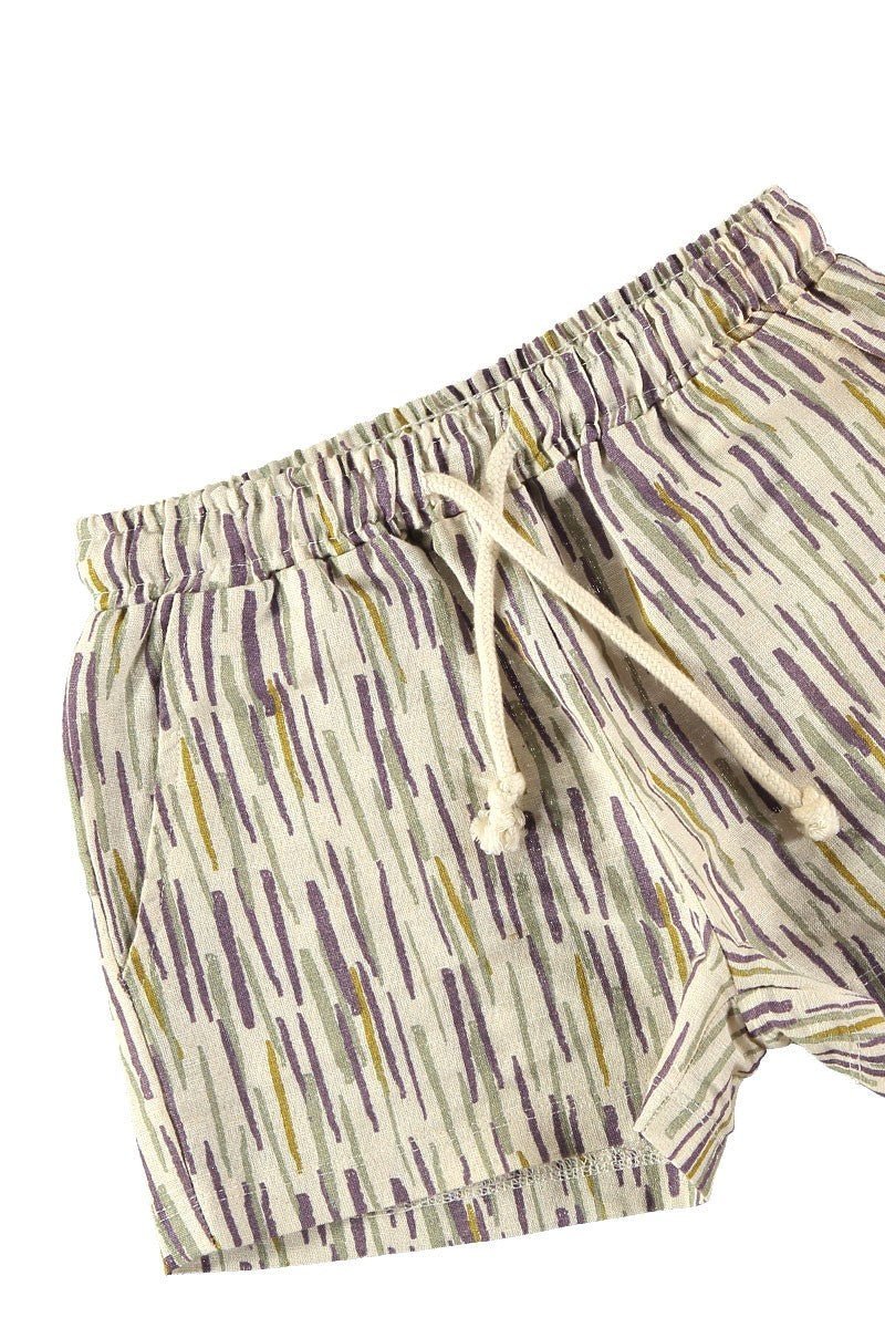 Kids' Linen And Organic Cotton Shorts Jungle Beige
