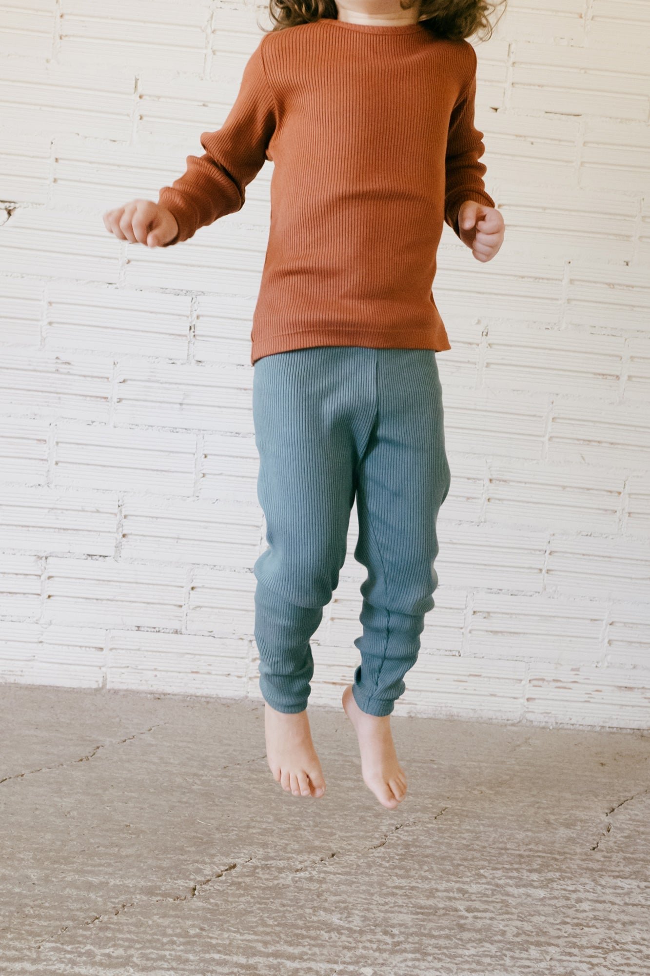 Kids' Galatea Ribbed Leggings Sky Blue