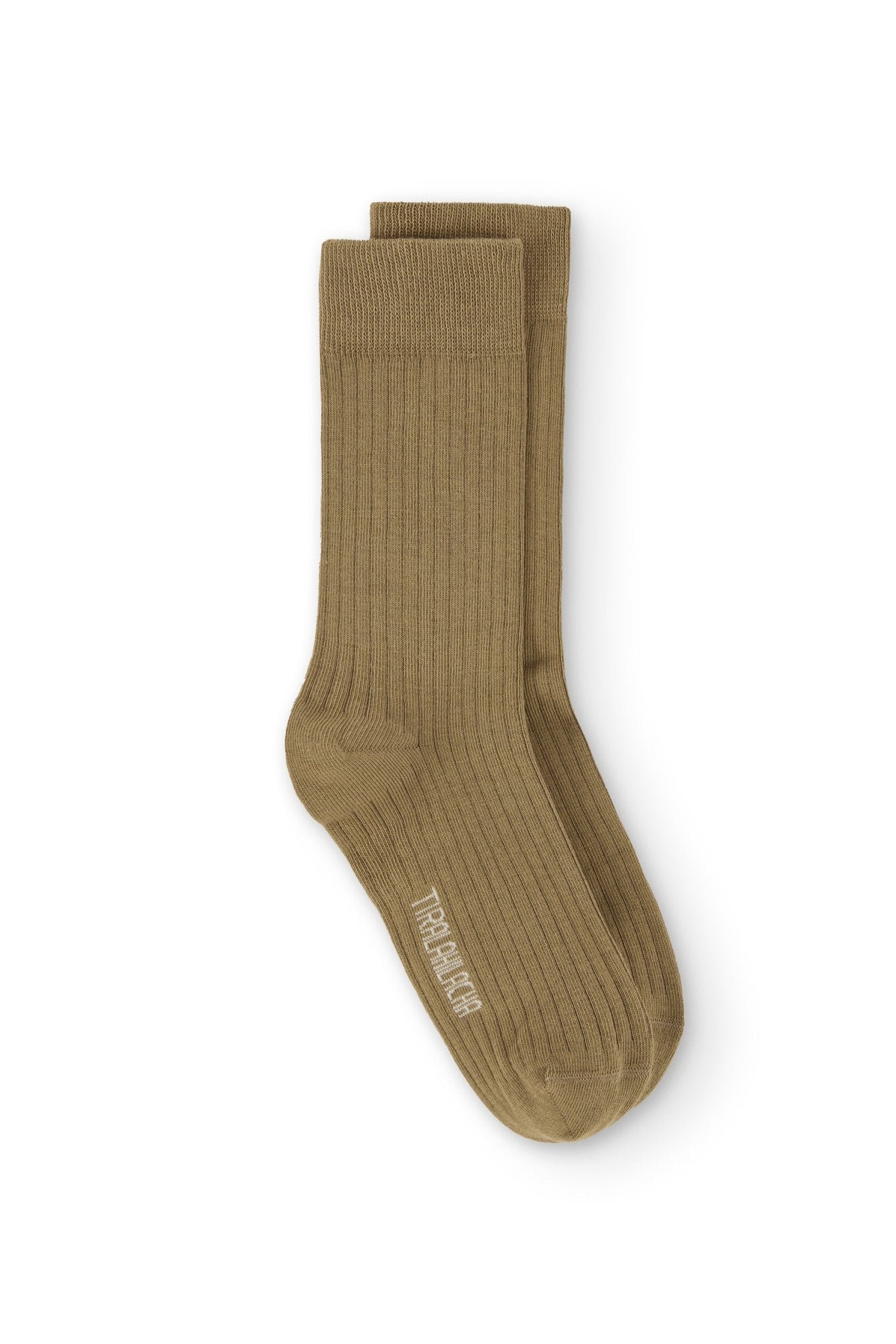 Ribbed Crew Socks Beige