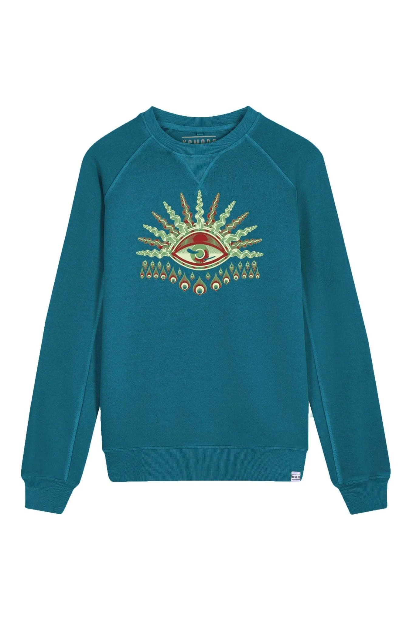 KOMODO'S EYE Organic Cotton Crewneck Teal Blue