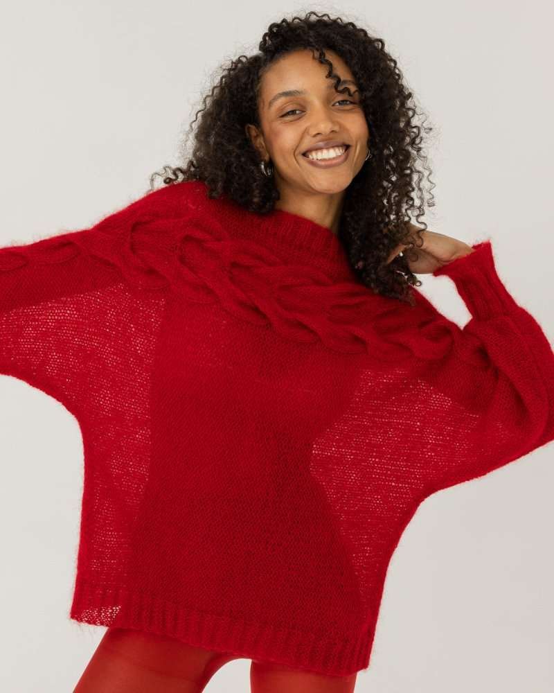 Jūra Silk & Mohair Sweater Poppy Red