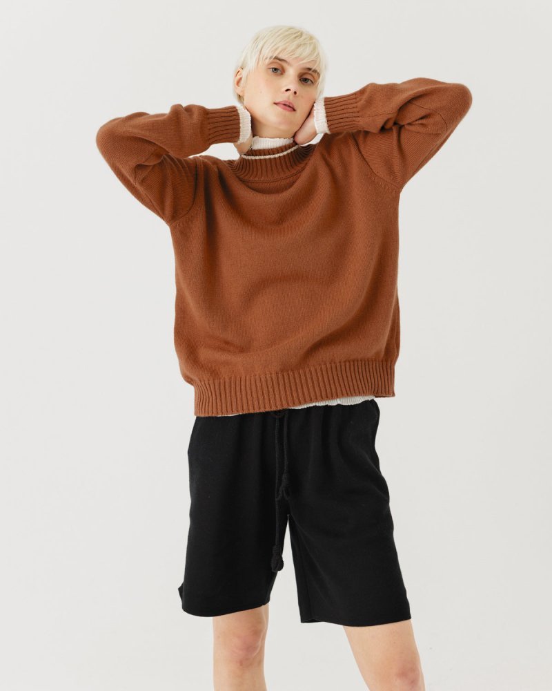 Ramuma Alpaca Wool Sweater Cinnamon Brown