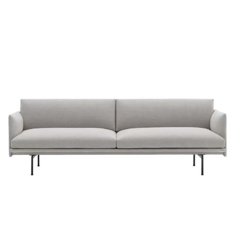 Muuto, Outline Sofa 3-Seater - Black Base - Clay 12 Black