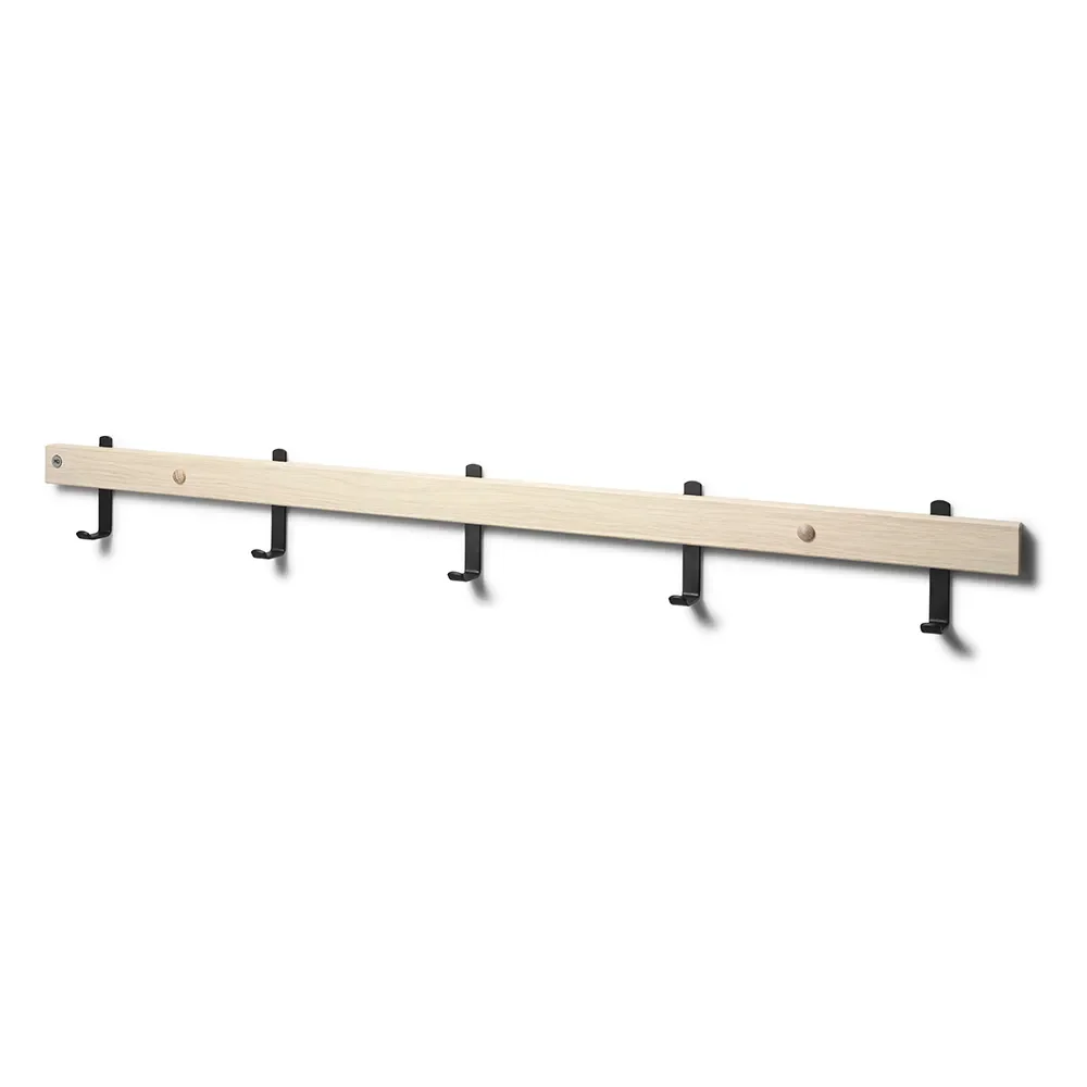 Oscarssons Möbel, Nadja Naulakko 90 cm Valkoinen öljytty tammi/musta teräsmatto