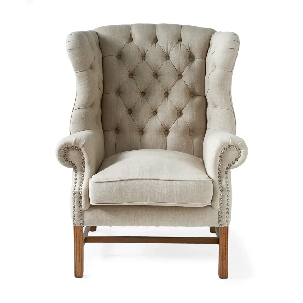 Riviera Maison, Franklin Park wingback nojatuoli linen flax