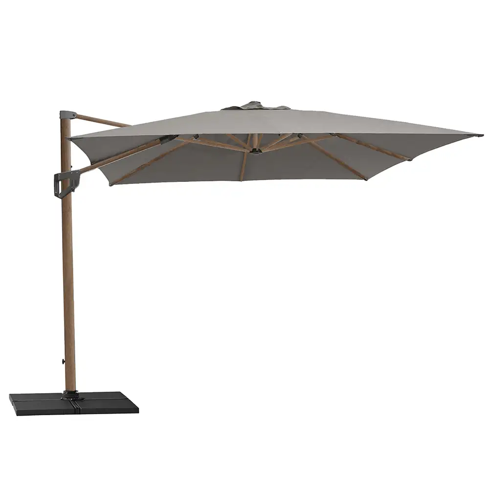 Cane-line, Hyde Luxe Kallistettava Aurinkovarjo 300x300 cm Taupe/Wood Look