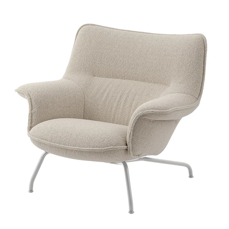 Muuto, Doze Lounge Chair Low Back Tube Base - Hearth 7 Grey