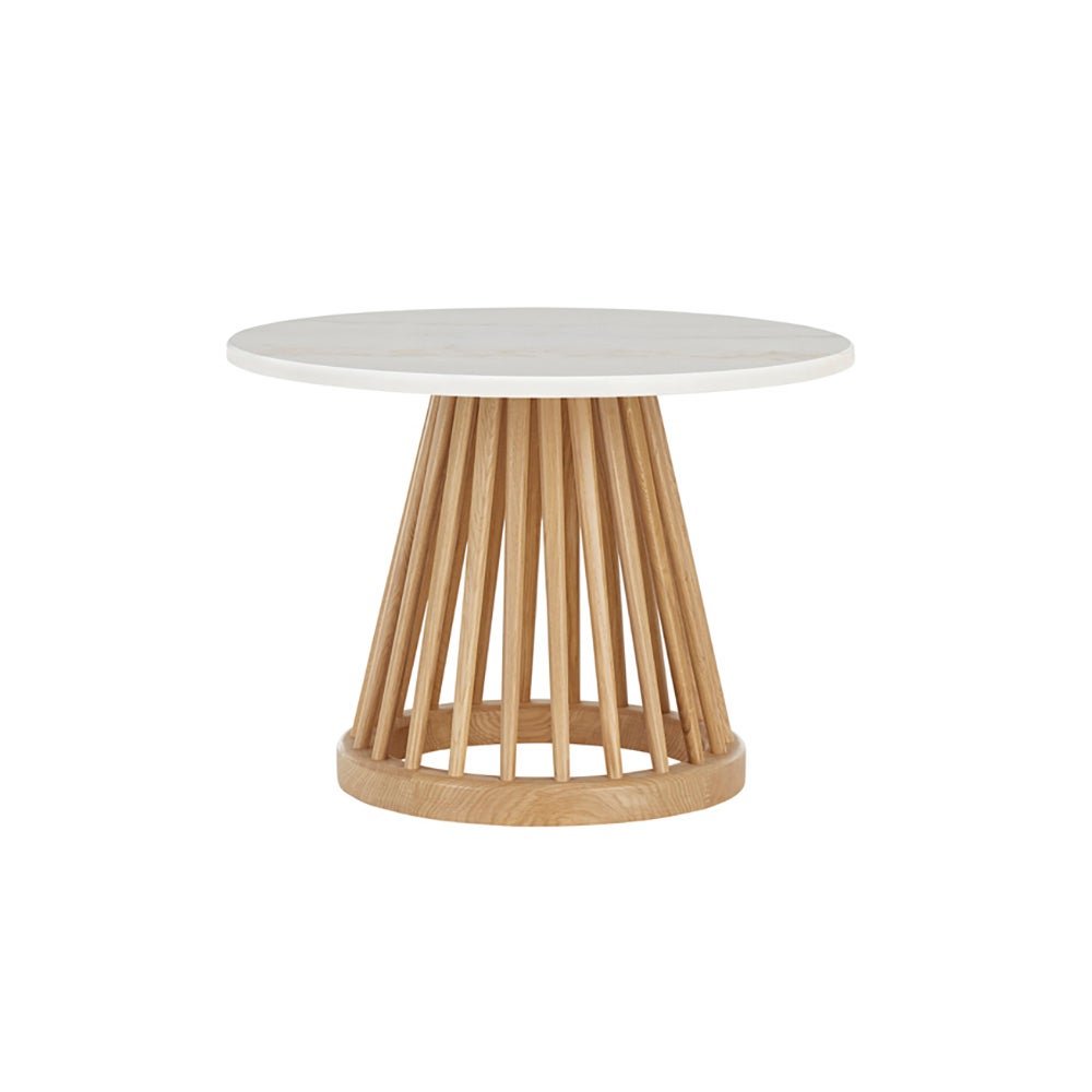 Tom Dixon, Fan Table Natural Stone Top 60cm/24in White